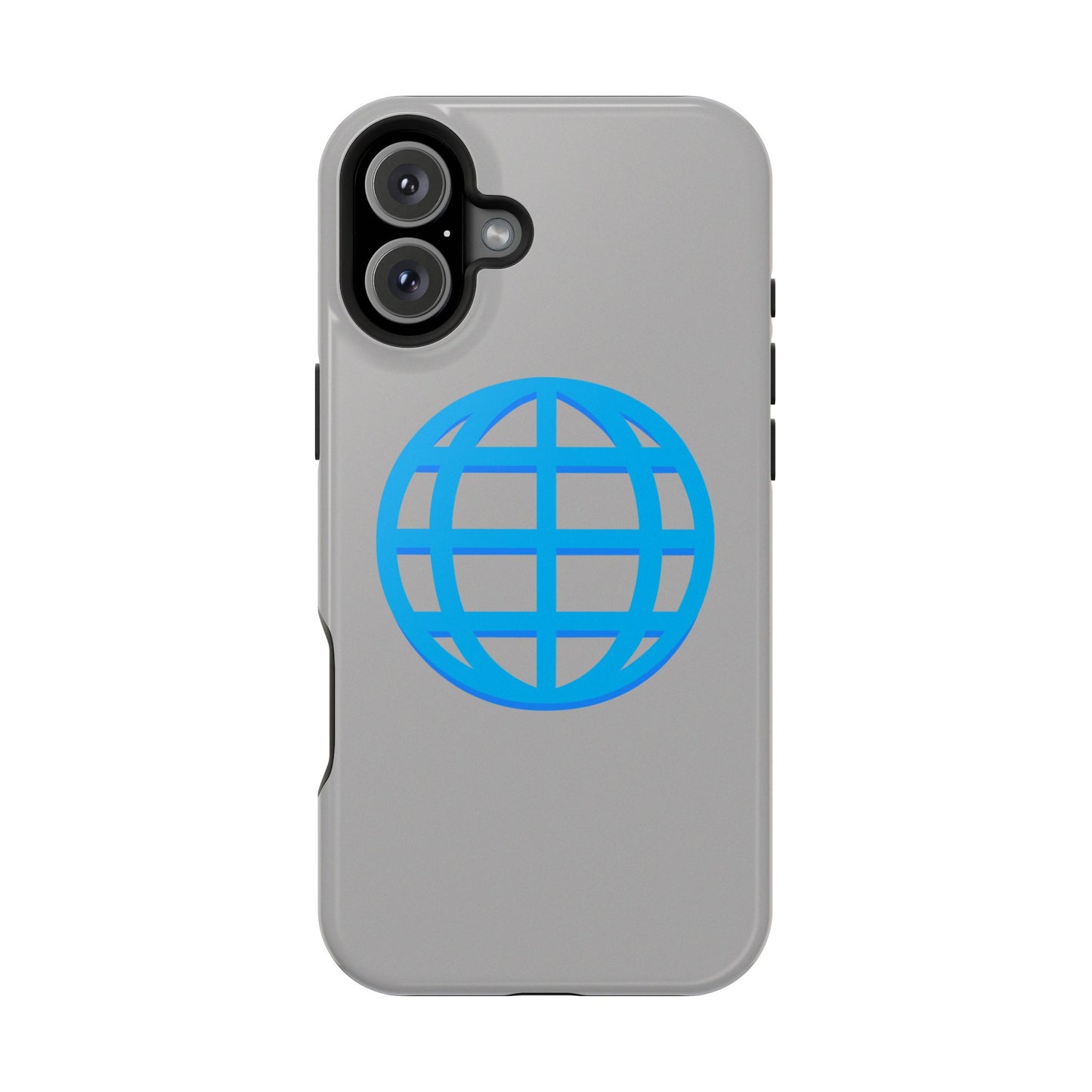Globe Icon Impact-Resistant Phone Case — Durable Protective Cover with Blue World Design