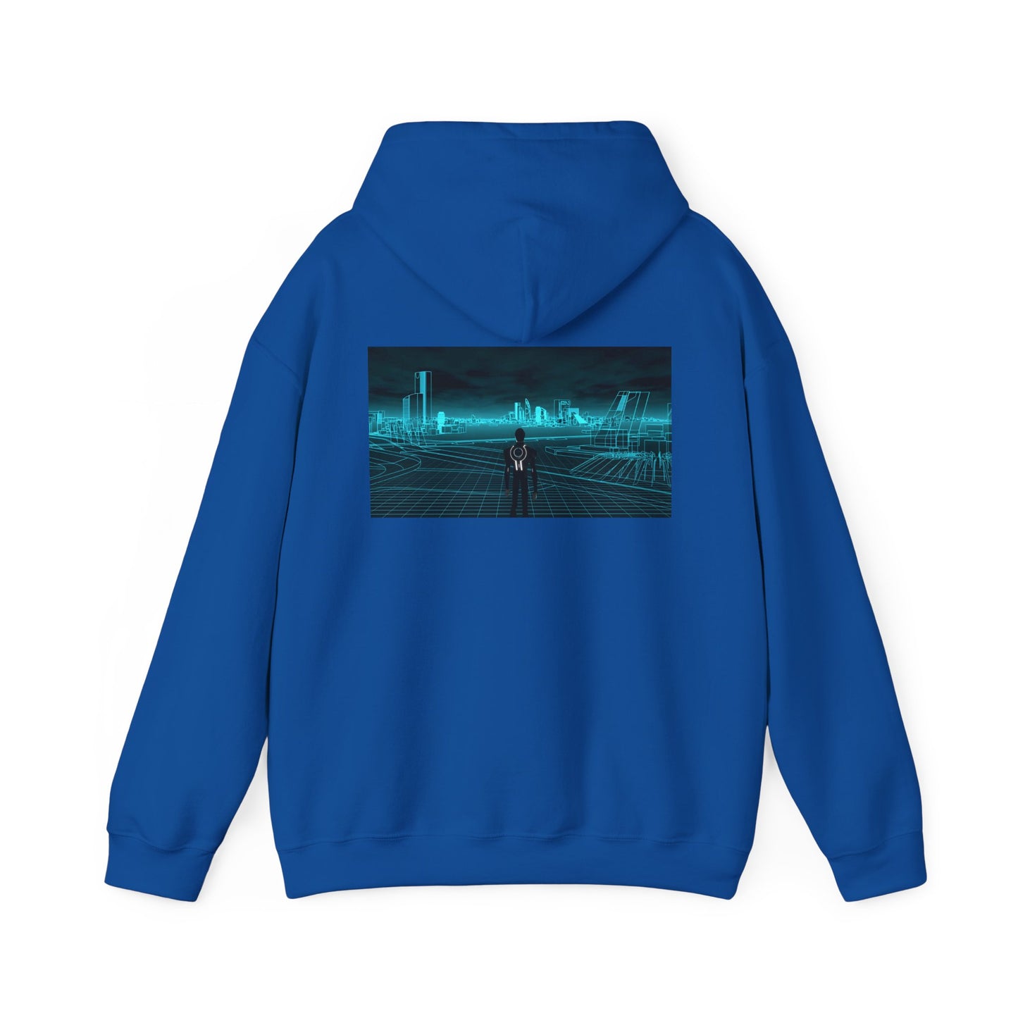 Hoodie - Cyber City Neon Tranquility Back Print