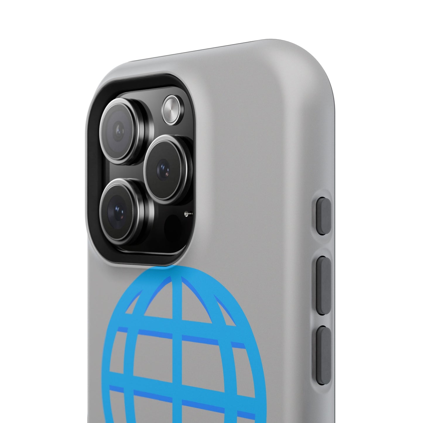 Globe Icon Impact-Resistant Phone Case — Durable Protective Cover with Blue World Design