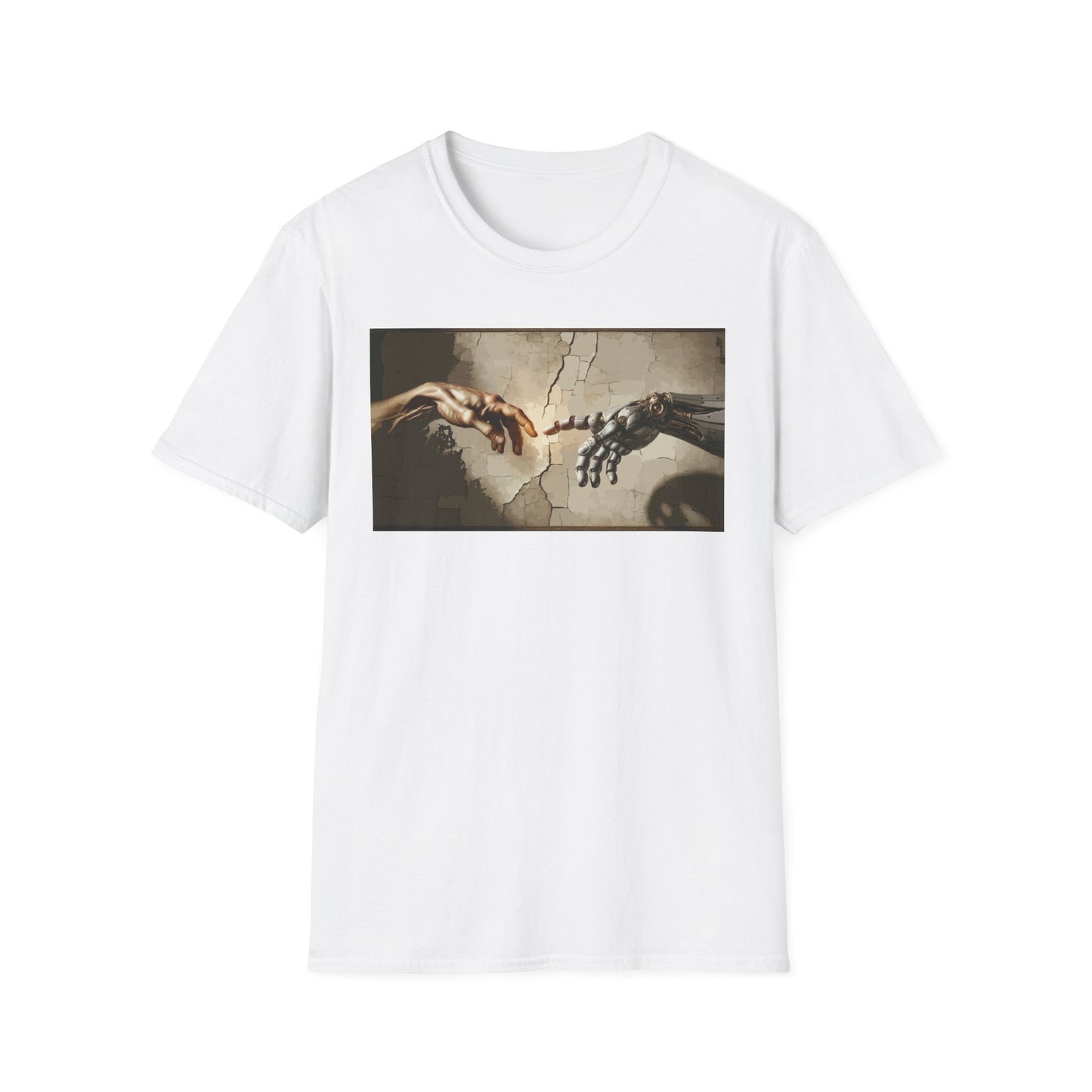 T-Shirt — Renaissance Hands Artwork Tee (Human and Robotic Touch)