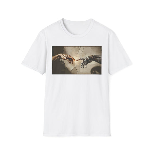 T-Shirt — Renaissance Hands Artwork Tee (Human and Robotic Touch)