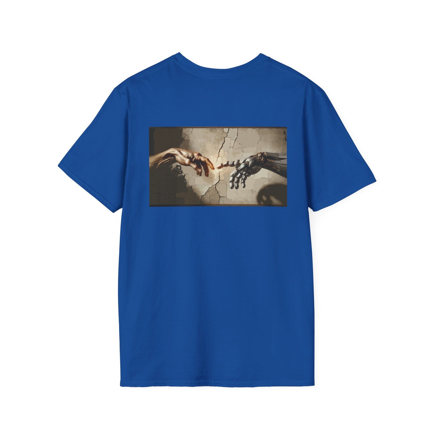 T-Shirt — Renaissance Hands Artwork Tee (Human and Robotic Touch)
