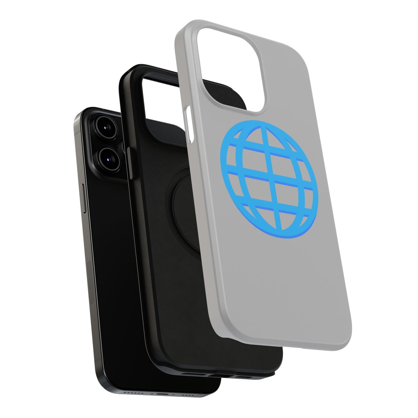 Globe Icon Impact-Resistant Phone Case — Durable Protective Cover with Blue World Design