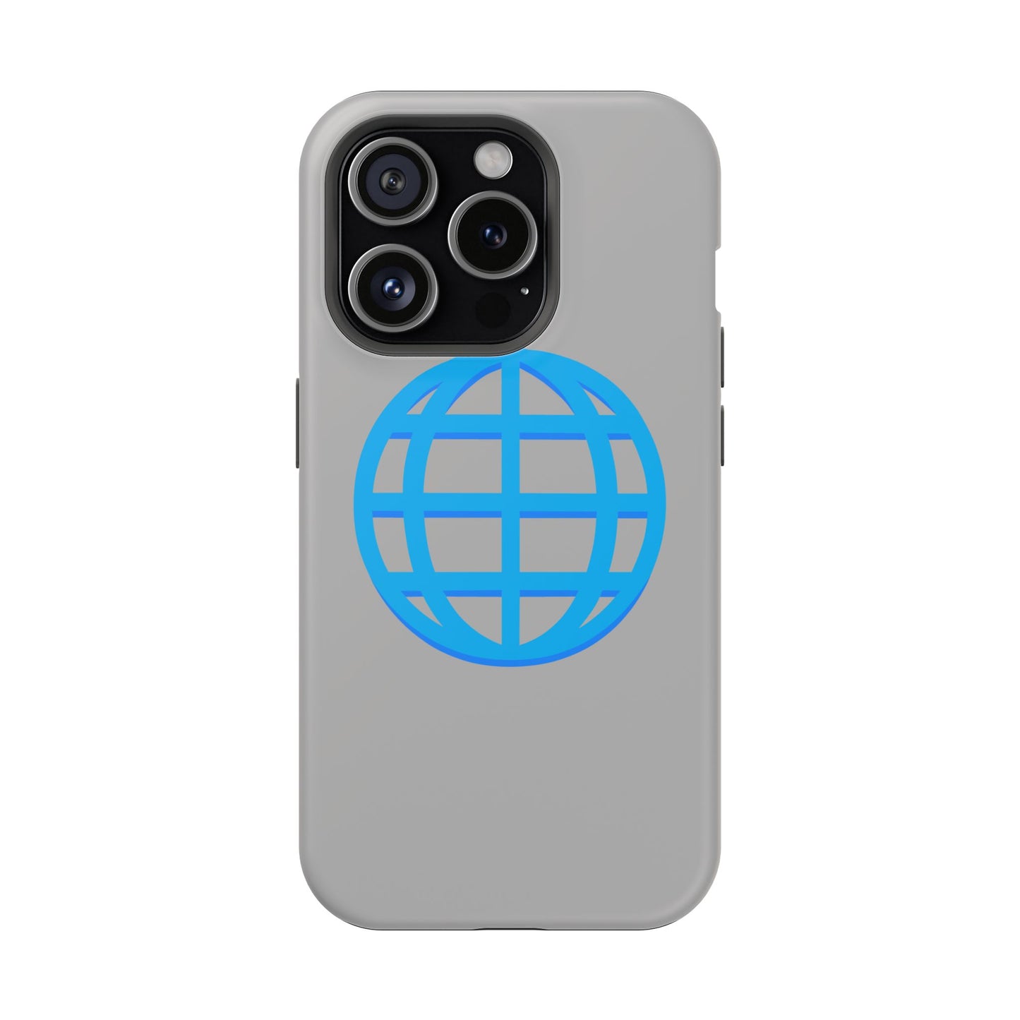 Globe Icon Impact-Resistant Phone Case — Durable Protective Cover with Blue World Design