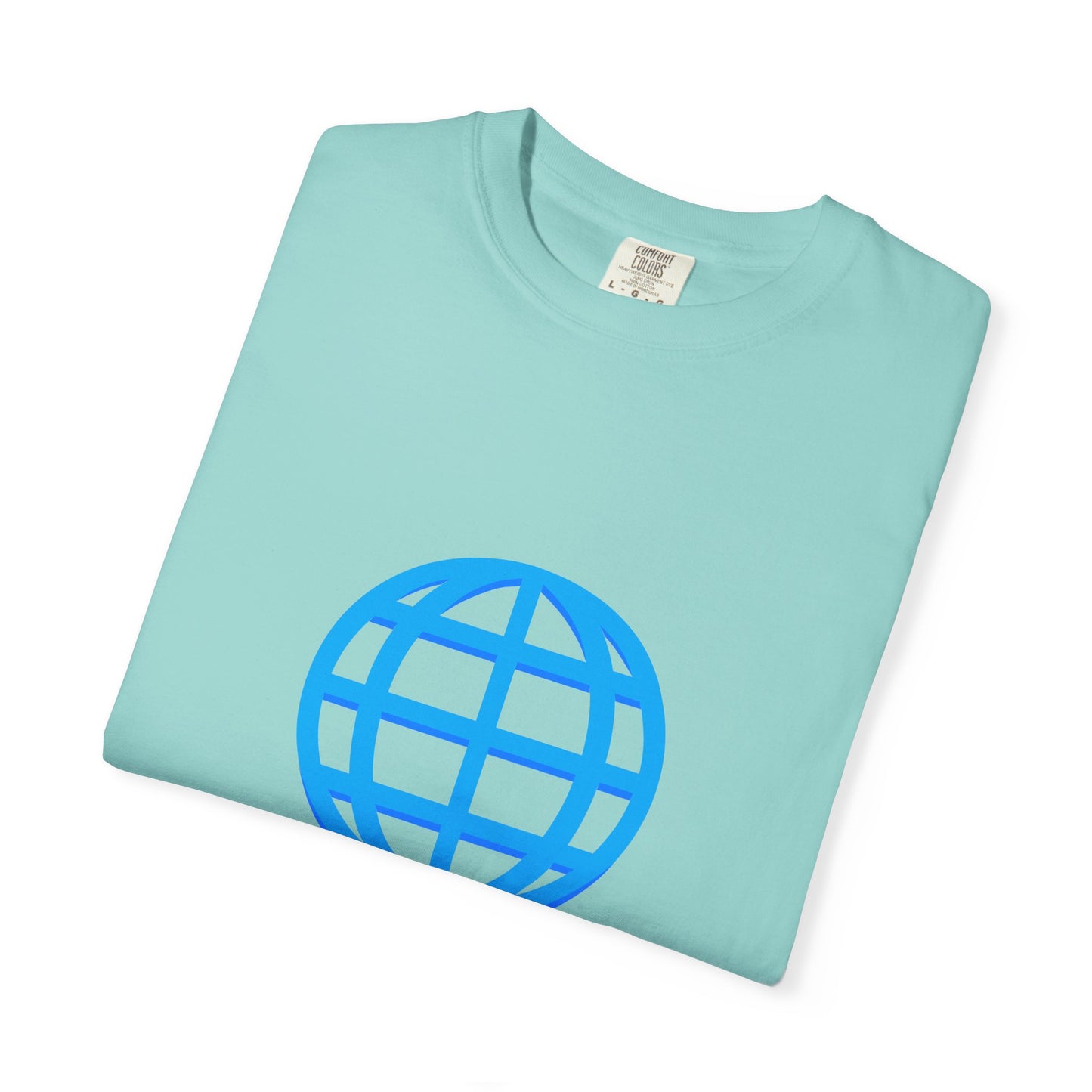 Blue Globe Icon T-Shirt | Minimal World Logo Tee