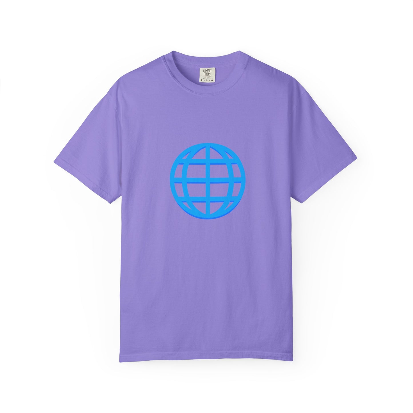 Blue Globe Icon T-Shirt | Minimal World Logo Tee