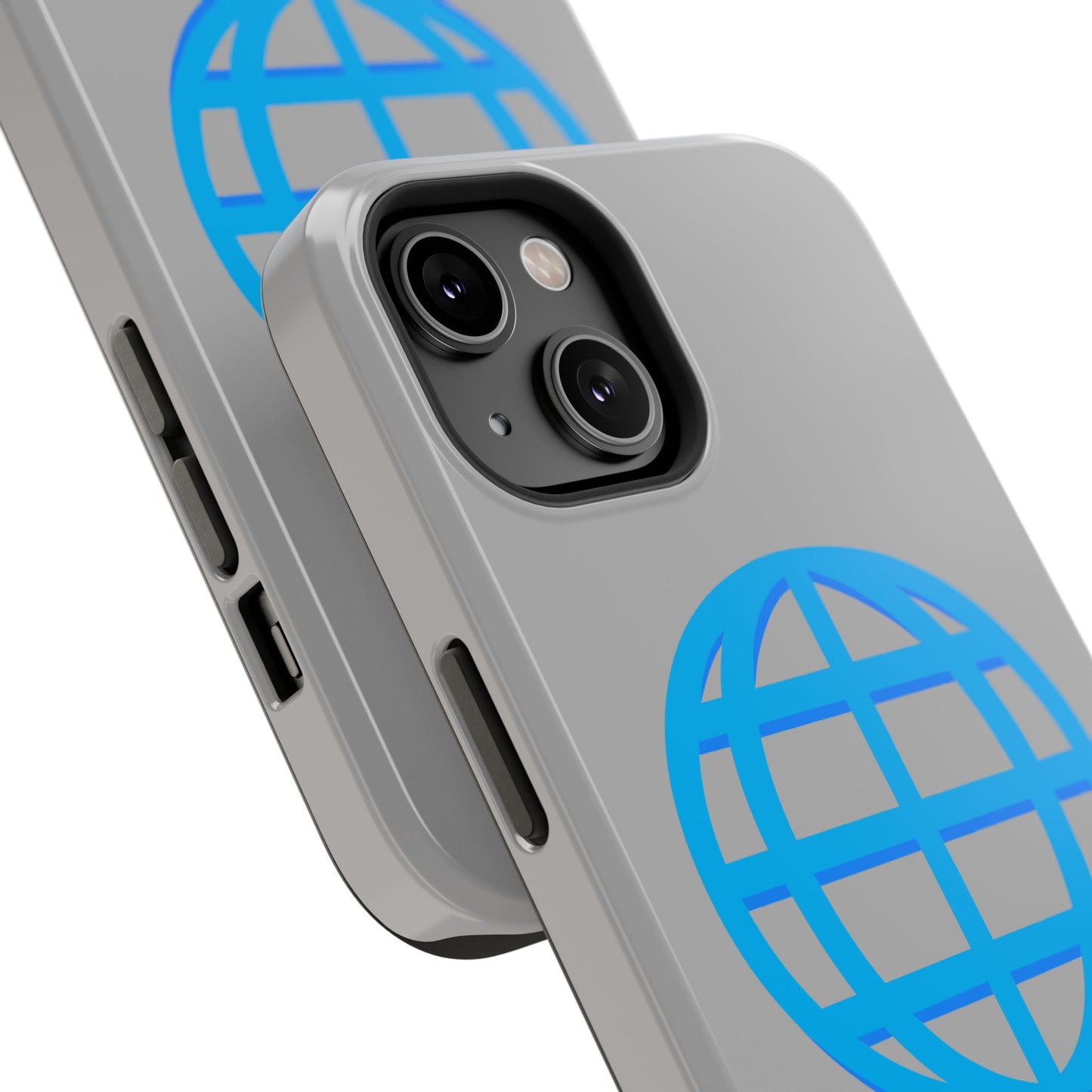 Globe Icon Impact-Resistant Phone Case — Durable Protective Cover with Blue World Design