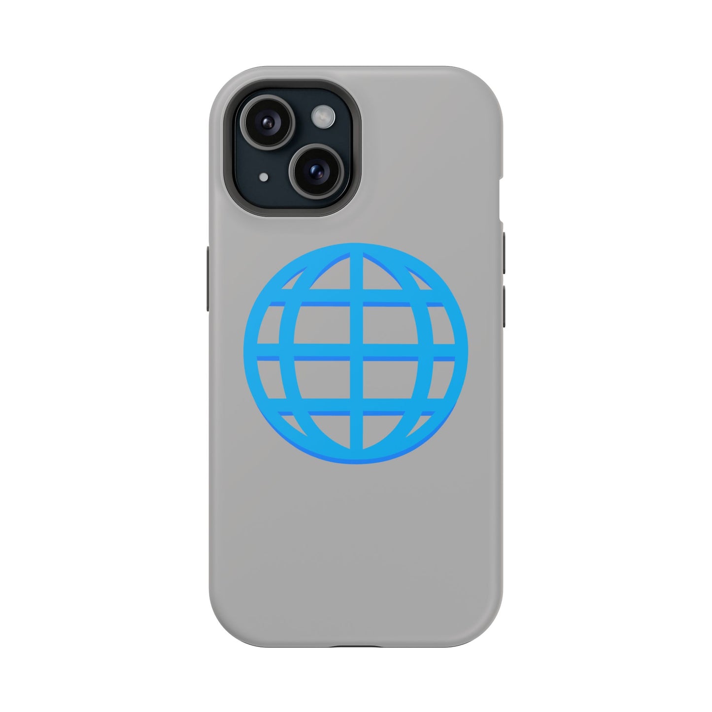 Globe Icon Impact-Resistant Phone Case — Durable Protective Cover with Blue World Design