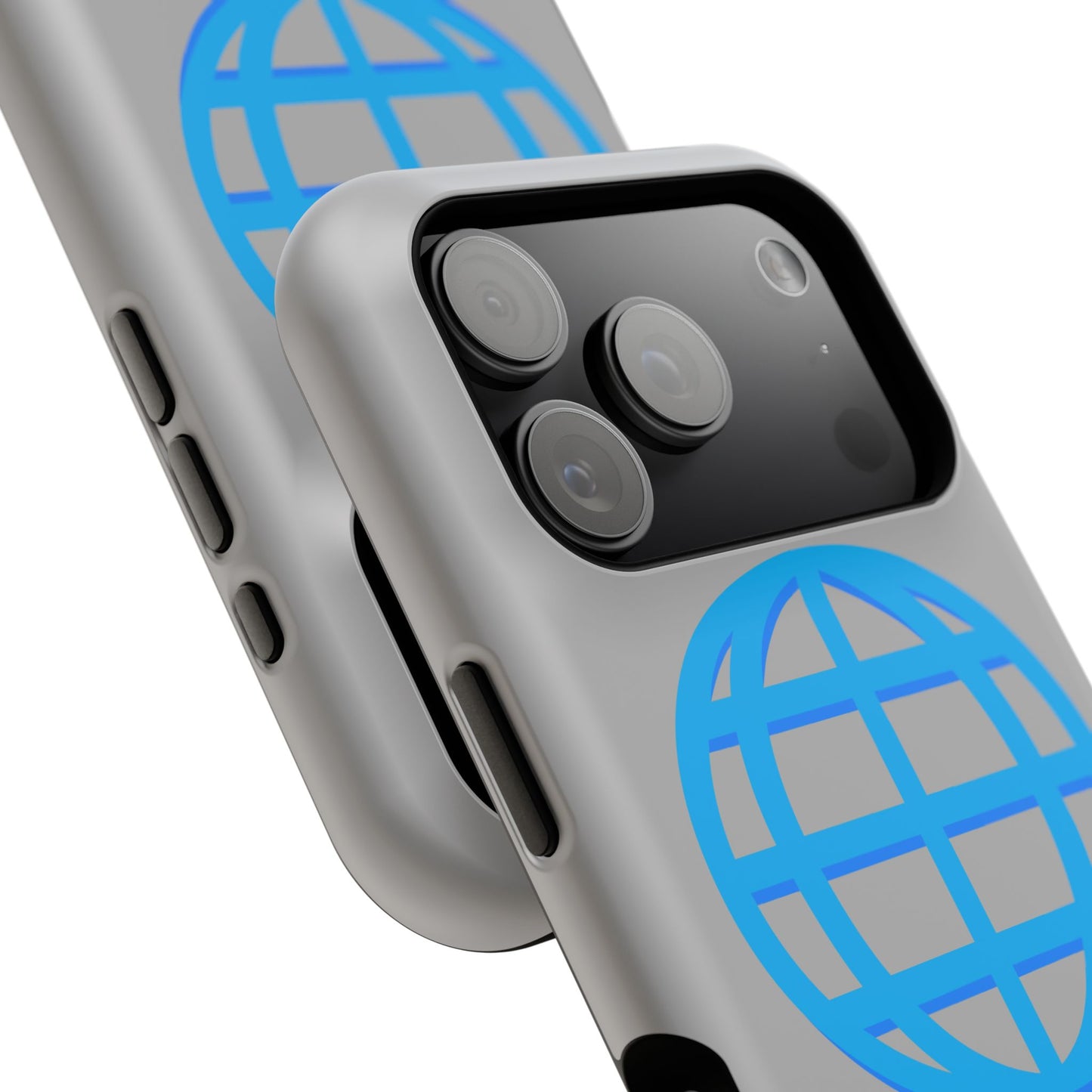 Globe Icon Impact-Resistant Phone Case — Durable Protective Cover with Blue World Design