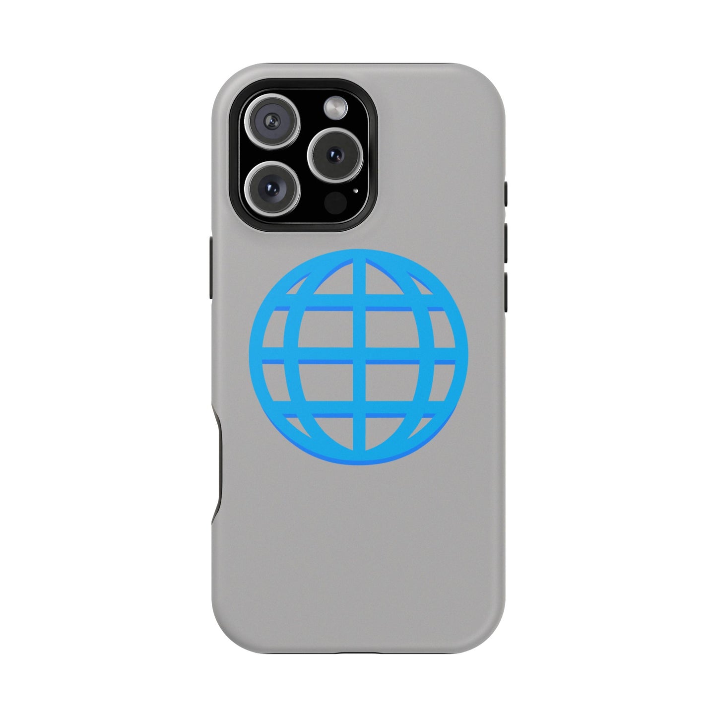Globe Icon Impact-Resistant Phone Case — Durable Protective Cover with Blue World Design