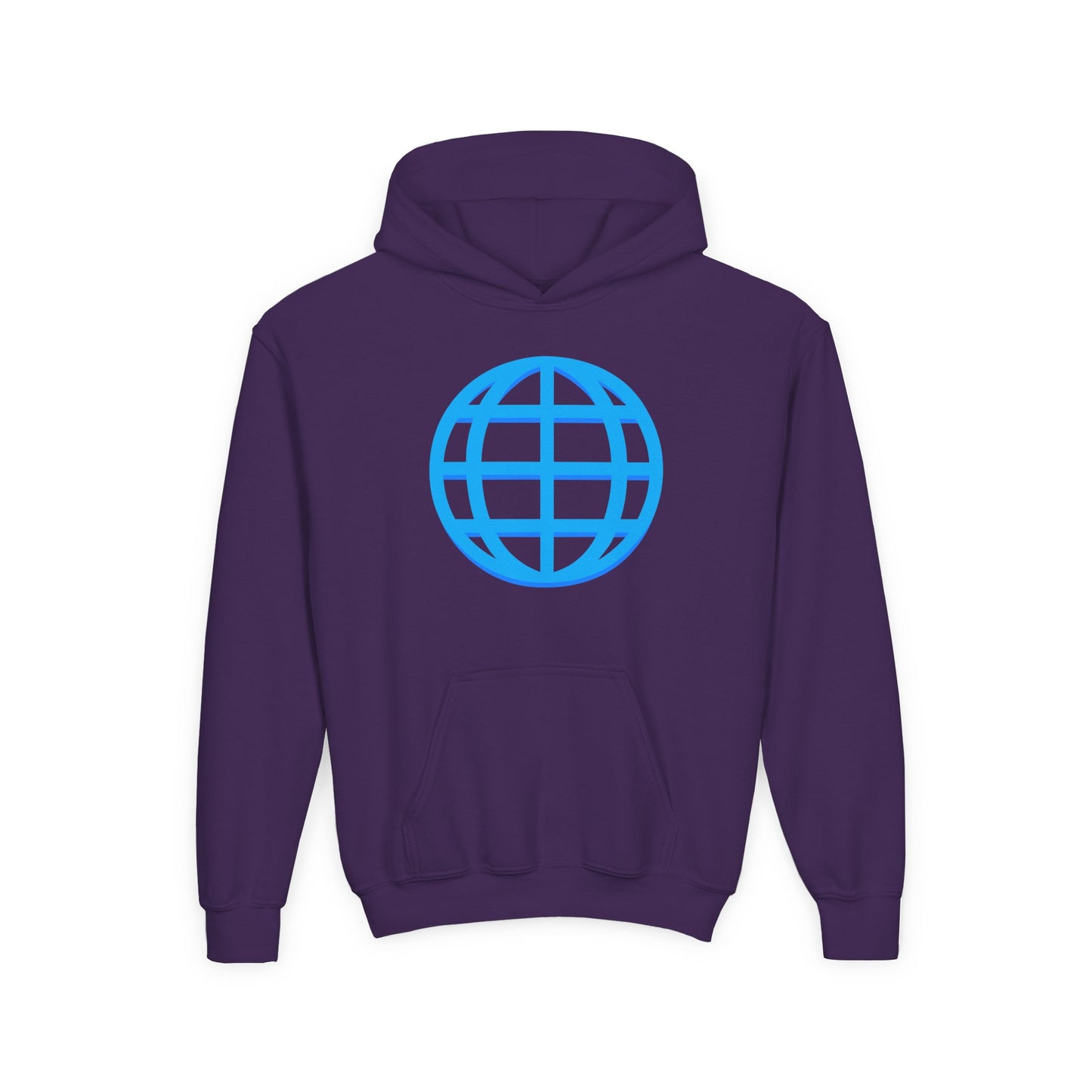 Youth Hoodie — Blue Globe Logo Kids Pullover