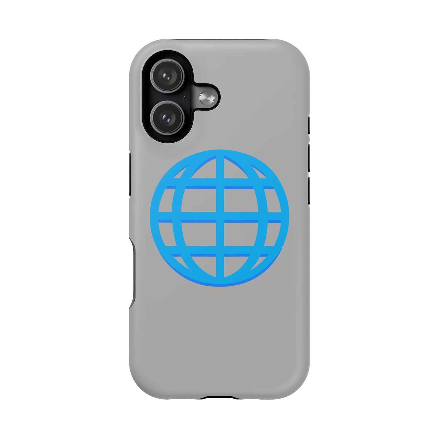 Globe Icon Impact-Resistant Phone Case — Durable Protective Cover with Blue World Design
