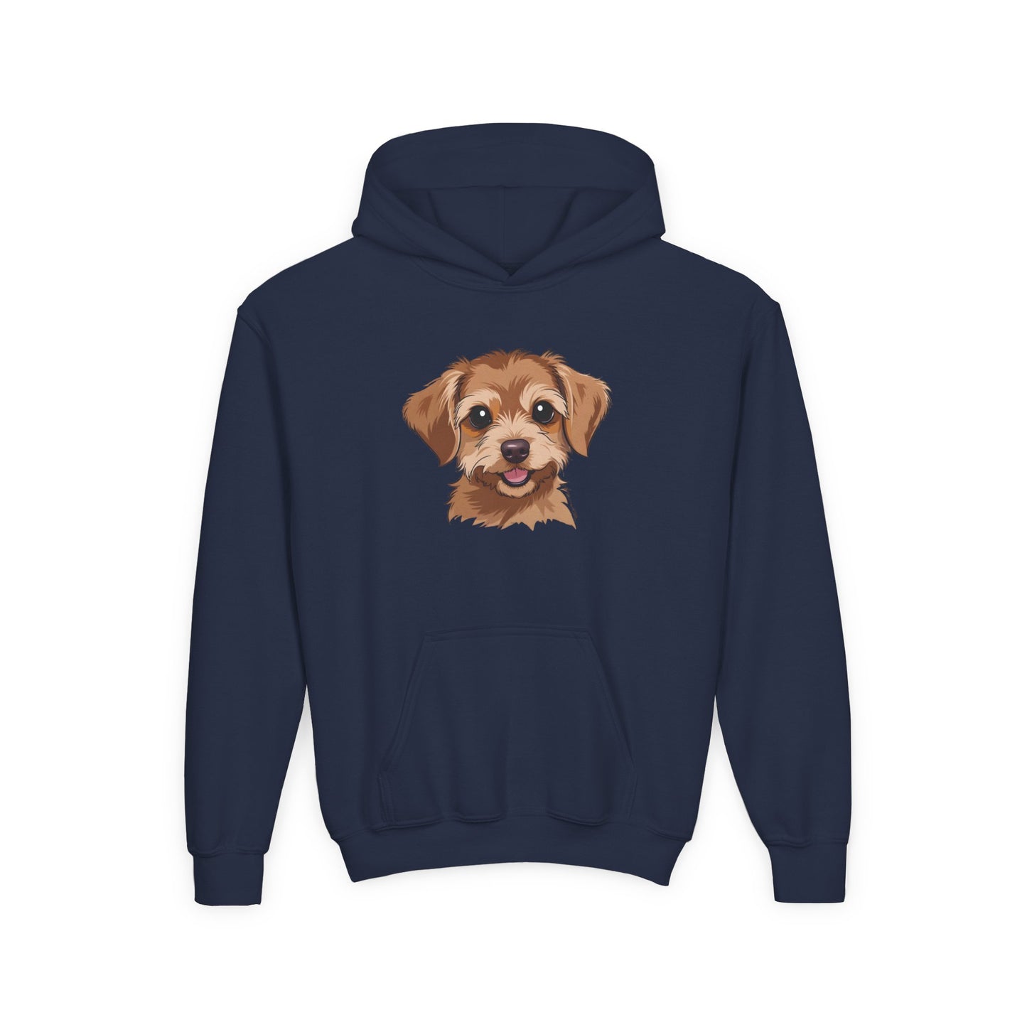Youth Hoodie — Cute Smiling Puppy Face Kids Pullover