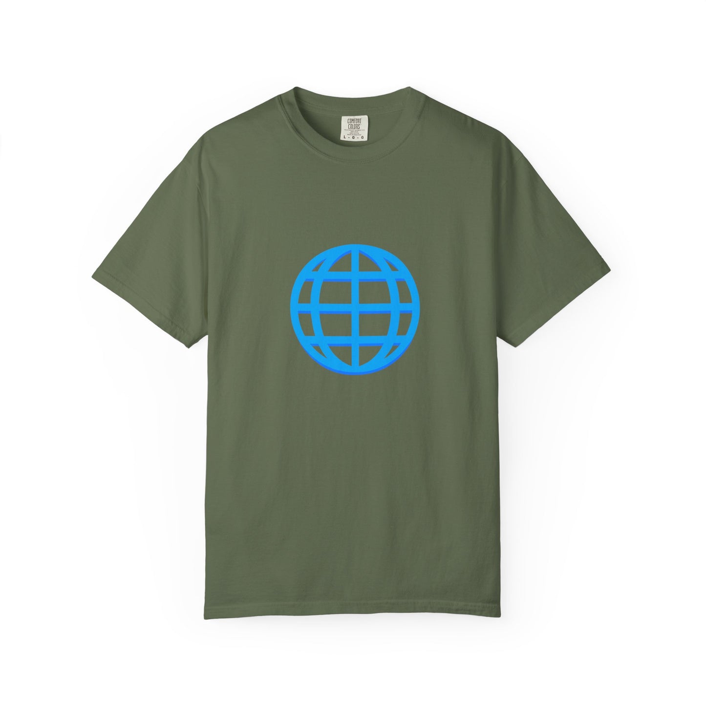 Blue Globe Icon T-Shirt | Minimal World Logo Tee