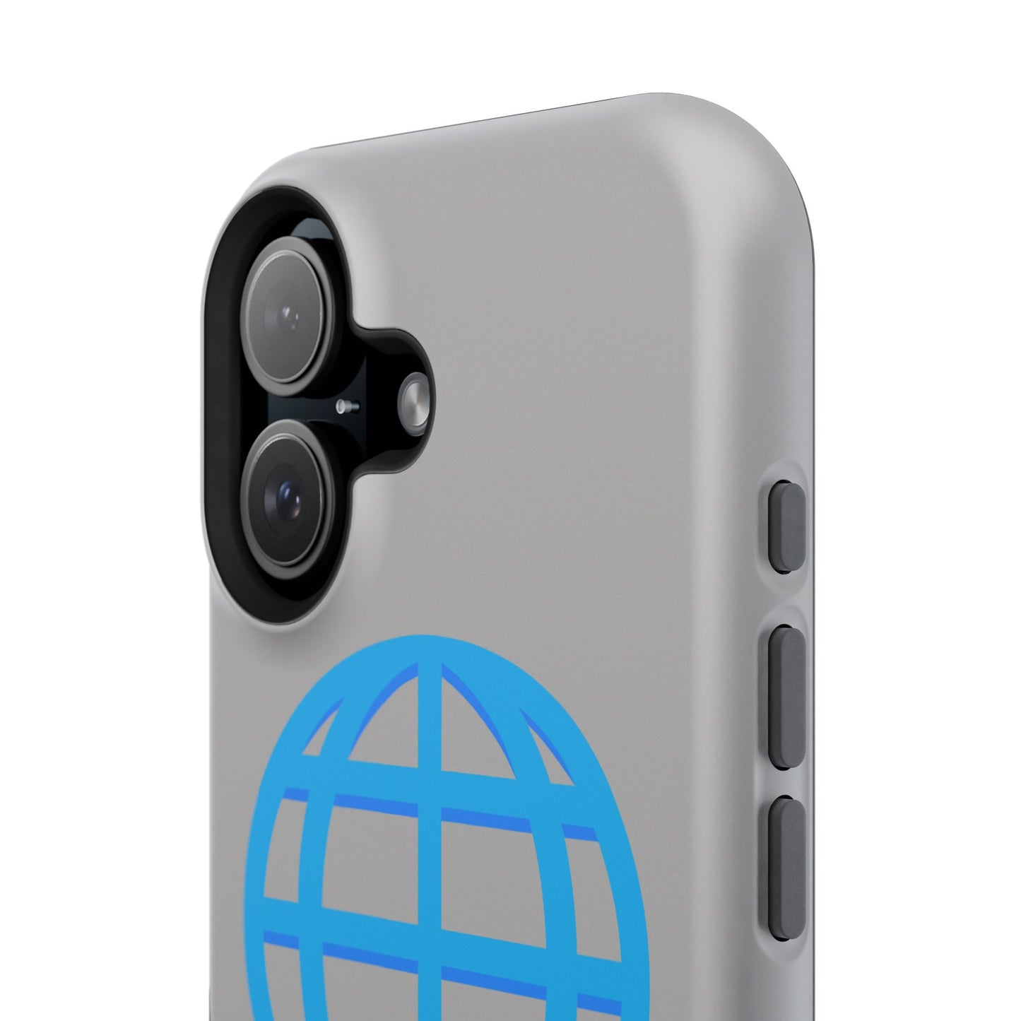 Globe Icon Impact-Resistant Phone Case — Durable Protective Cover with Blue World Design