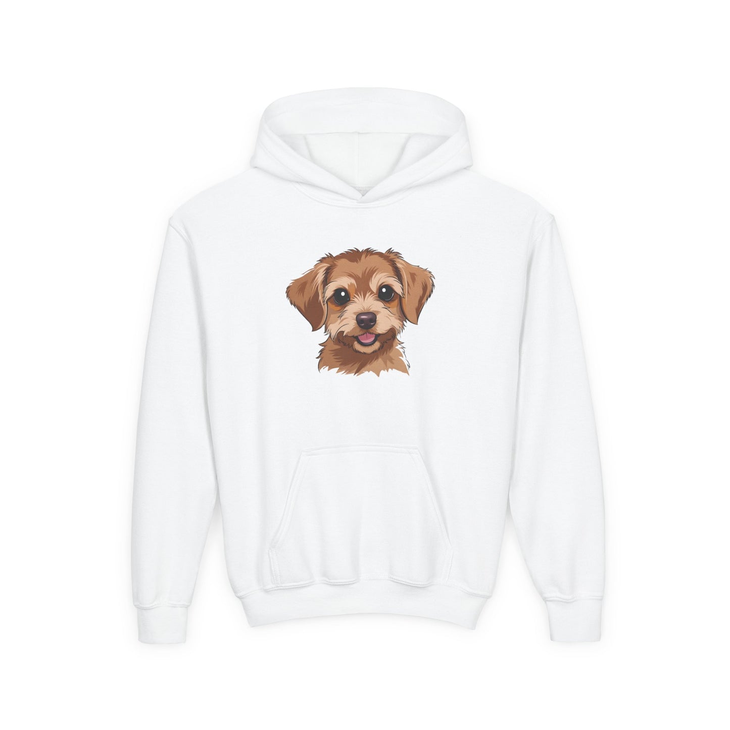 Youth Hoodie — Cute Smiling Puppy Face Kids Pullover