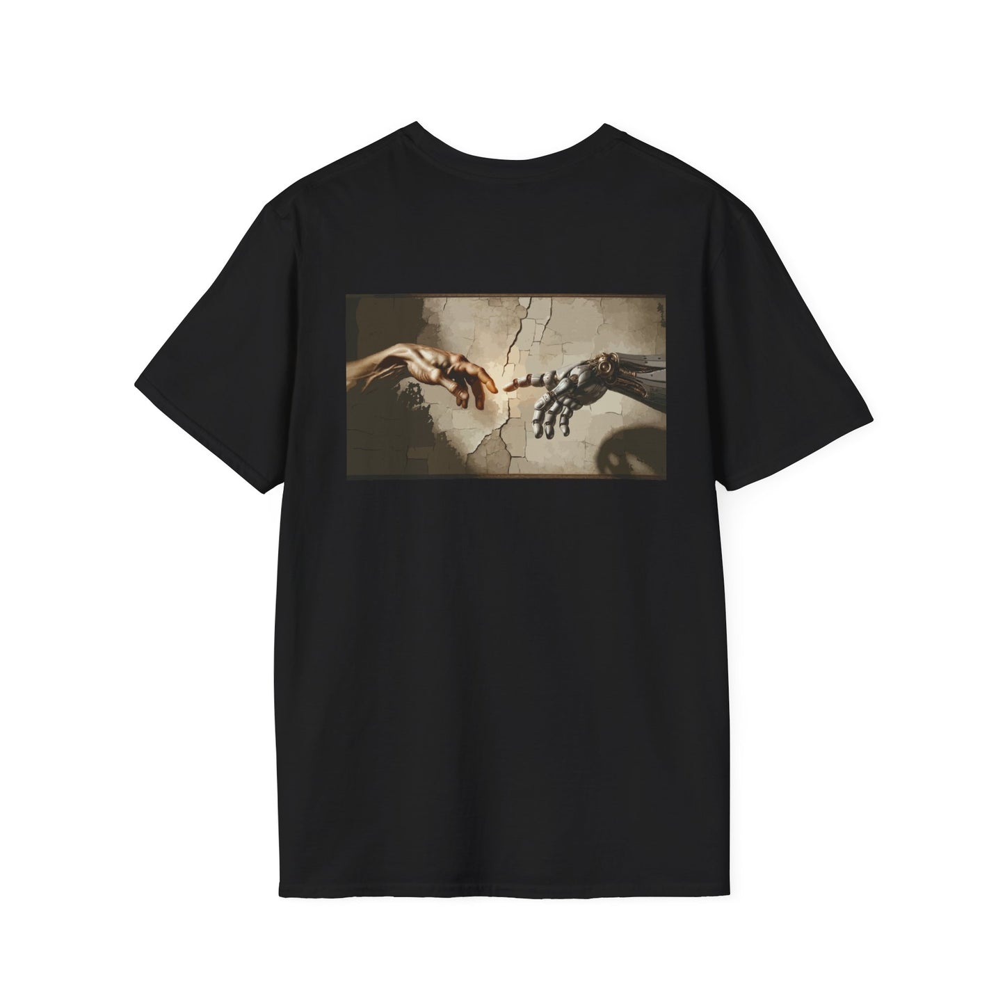 T-Shirt — Renaissance Hands Artwork Tee (Human and Robotic Touch)