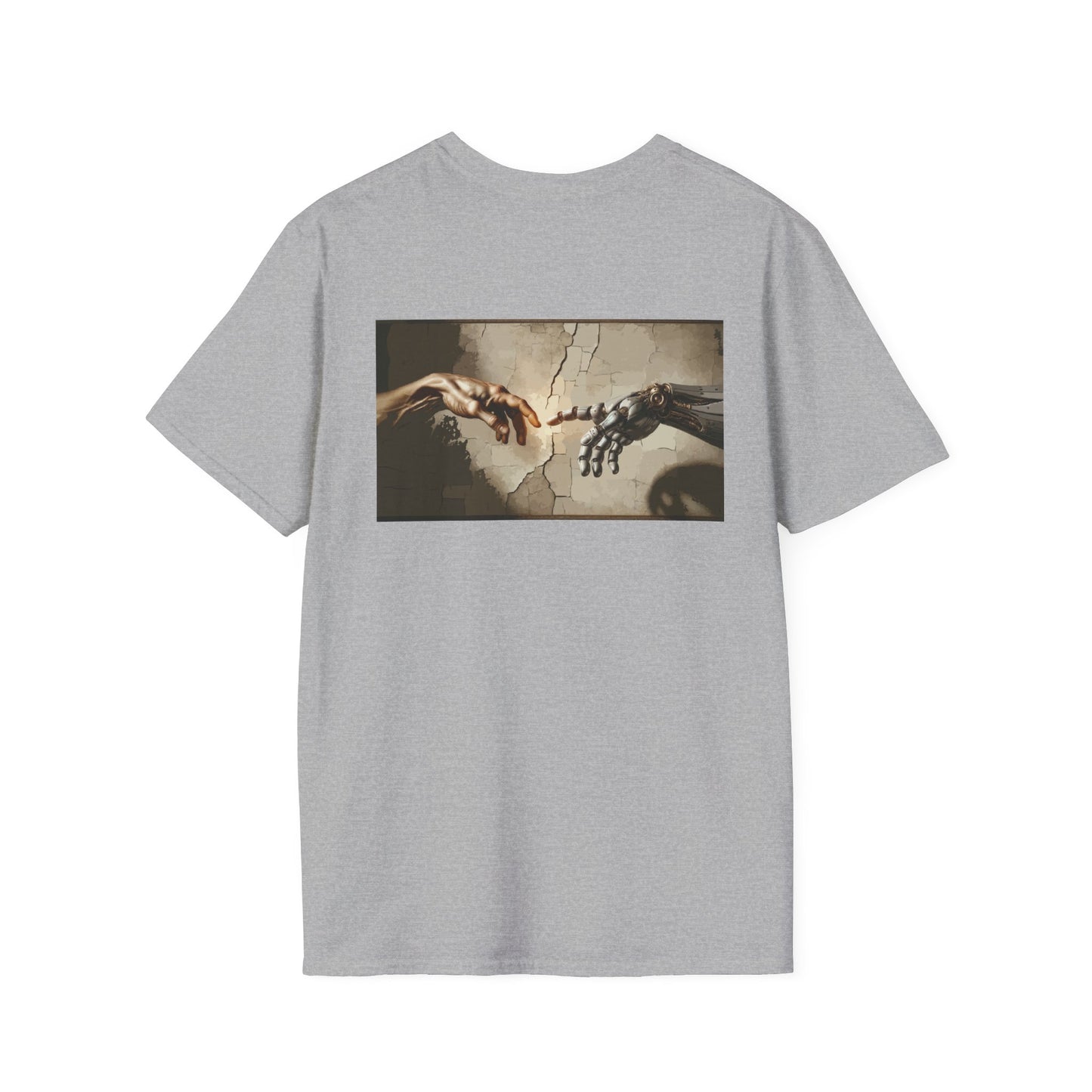 T-Shirt — Renaissance Hands Artwork Tee (Human and Robotic Touch)