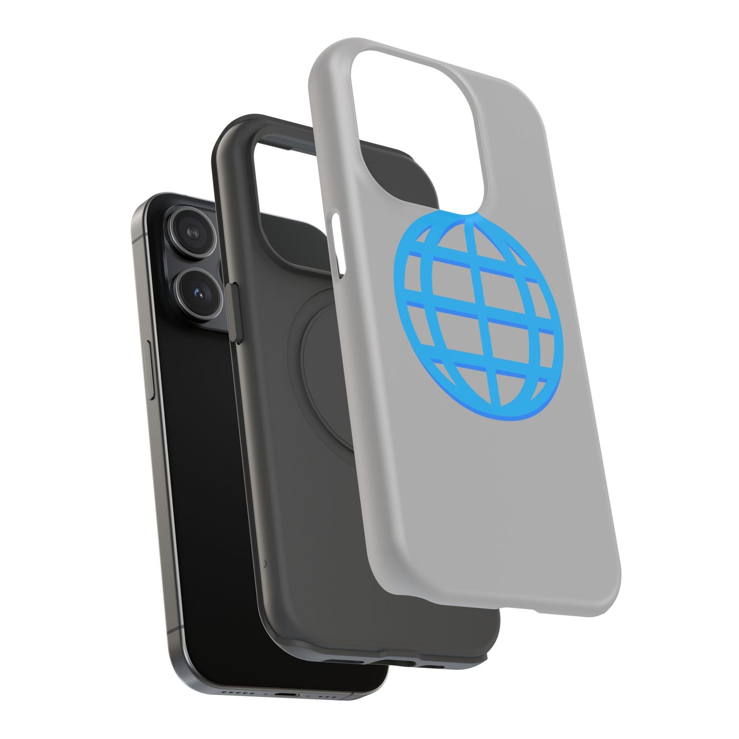 Globe Icon Impact-Resistant Phone Case — Durable Protective Cover with Blue World Design