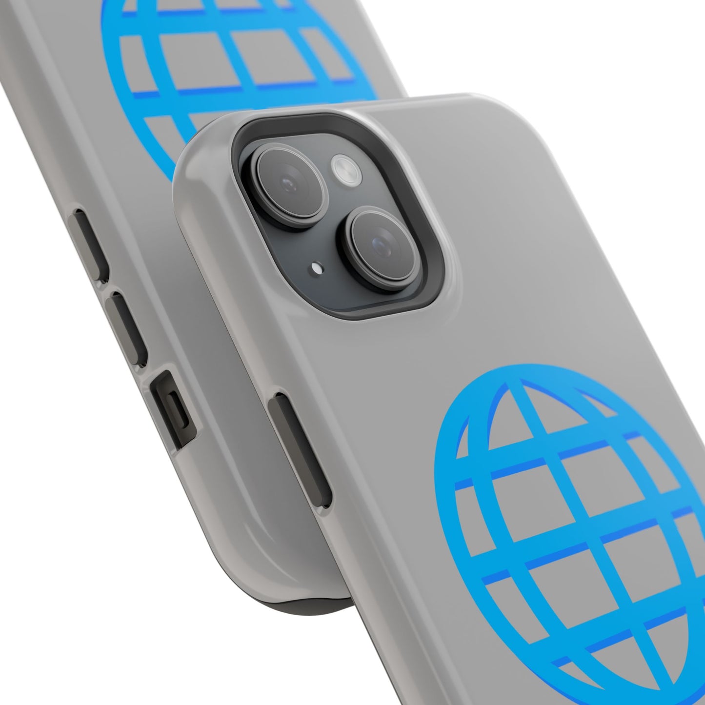 Globe Icon Impact-Resistant Phone Case — Durable Protective Cover with Blue World Design