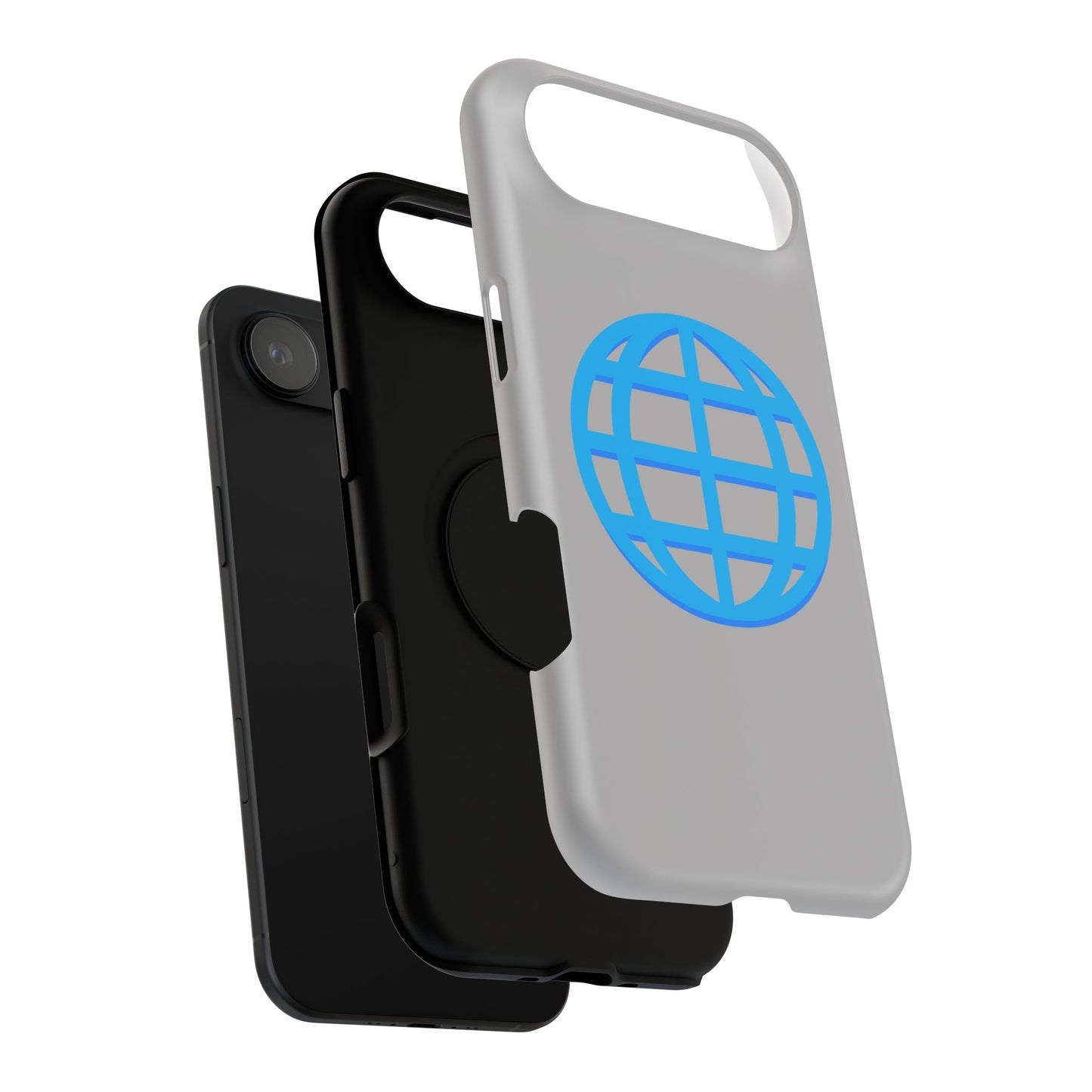 Globe Icon Impact-Resistant Phone Case — Durable Protective Cover with Blue World Design