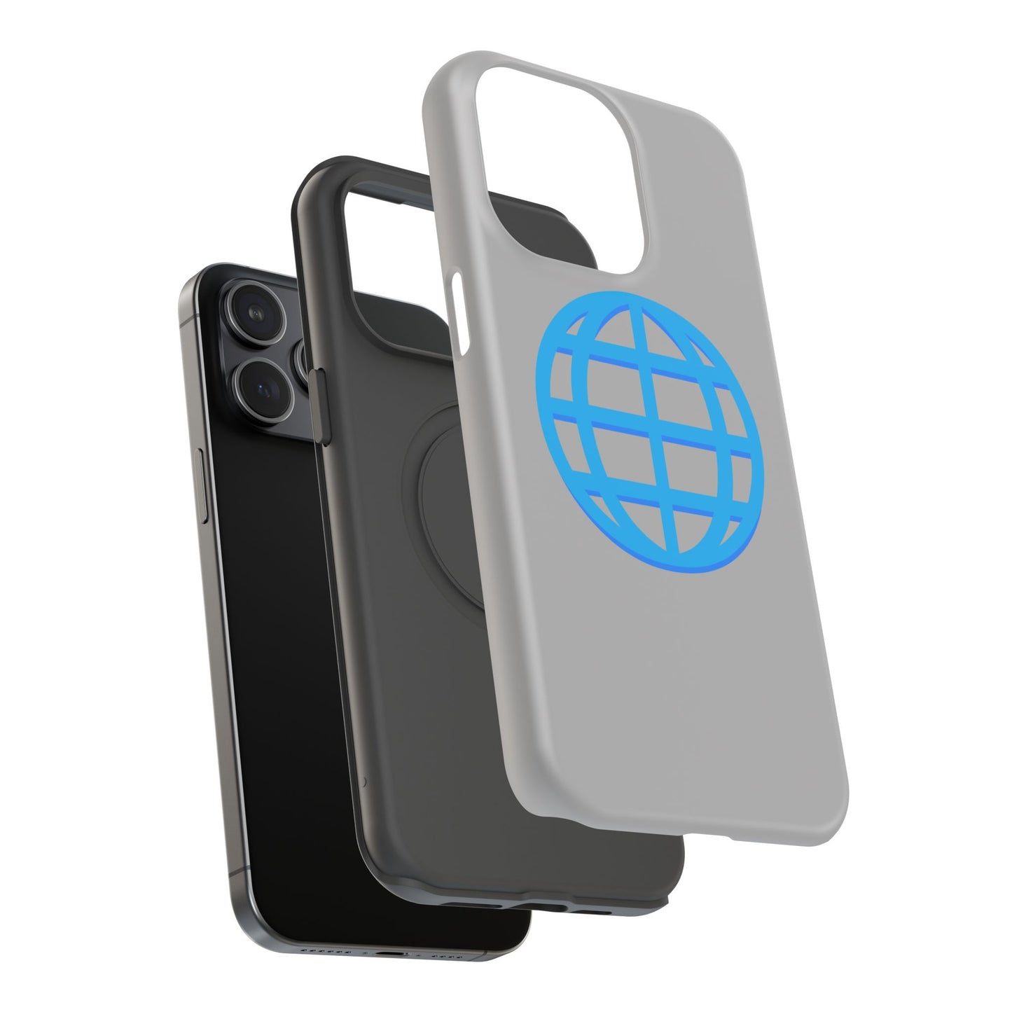 Globe Icon Impact-Resistant Phone Case — Durable Protective Cover with Blue World Design