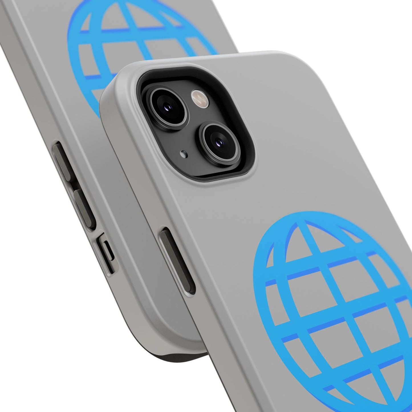 Globe Icon Impact-Resistant Phone Case — Durable Protective Cover with Blue World Design