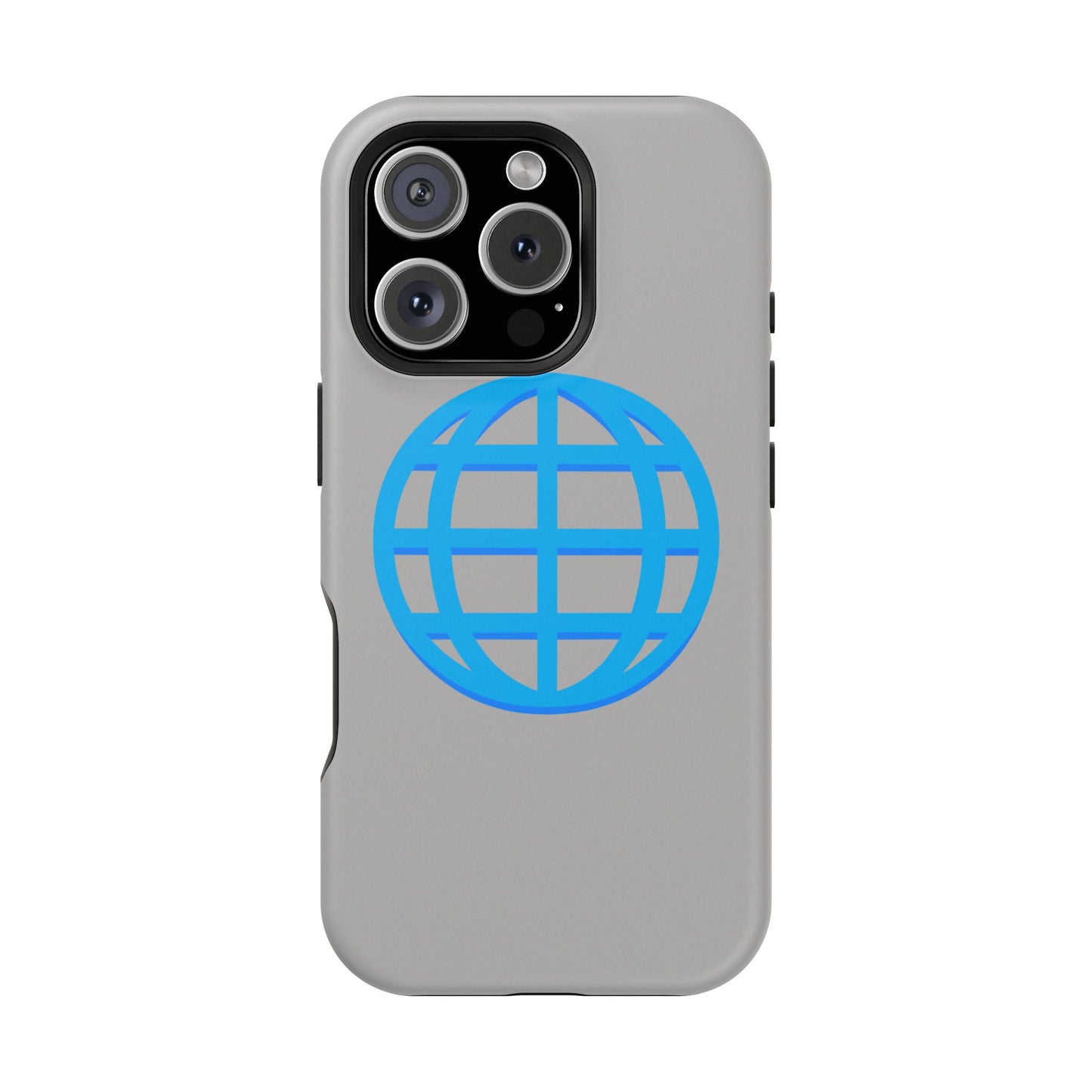 Globe Icon Impact-Resistant Phone Case — Durable Protective Cover with Blue World Design