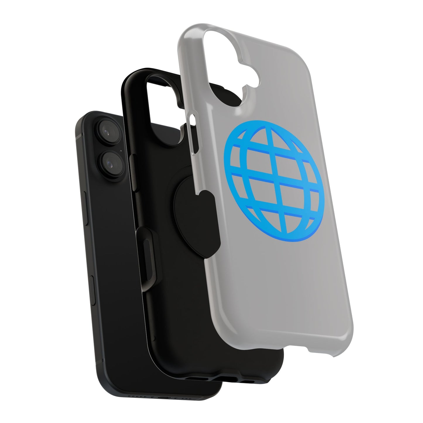 Globe Icon Impact-Resistant Phone Case — Durable Protective Cover with Blue World Design