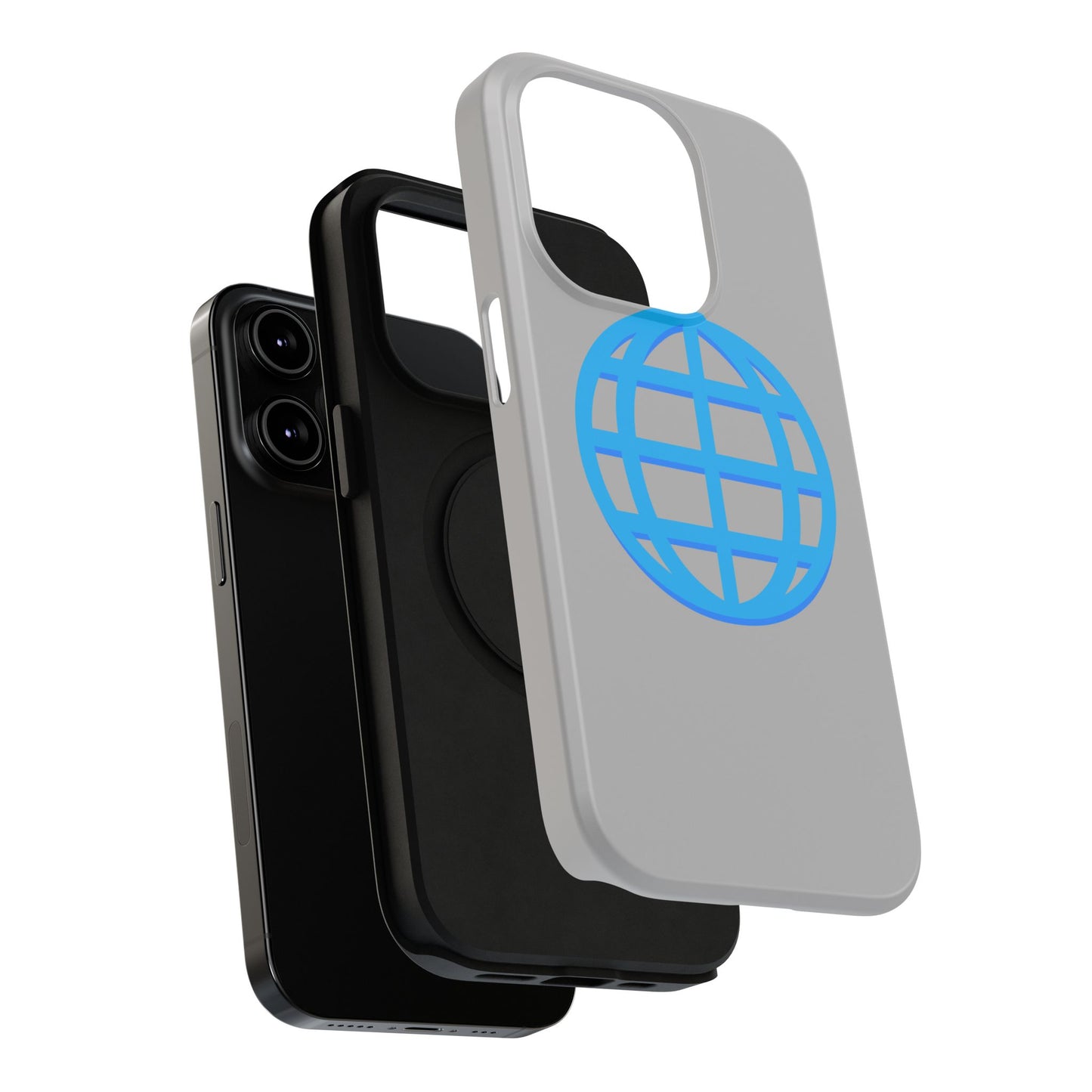 Globe Icon Impact-Resistant Phone Case — Durable Protective Cover with Blue World Design