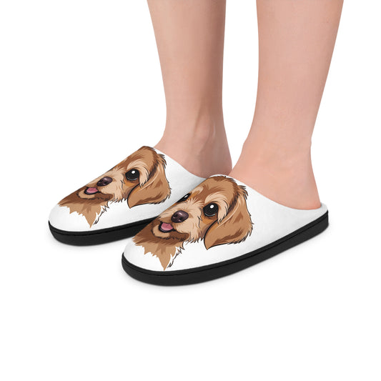 Indoor Slippers — Cute Yorkie Dog Face Cozy House Shoes