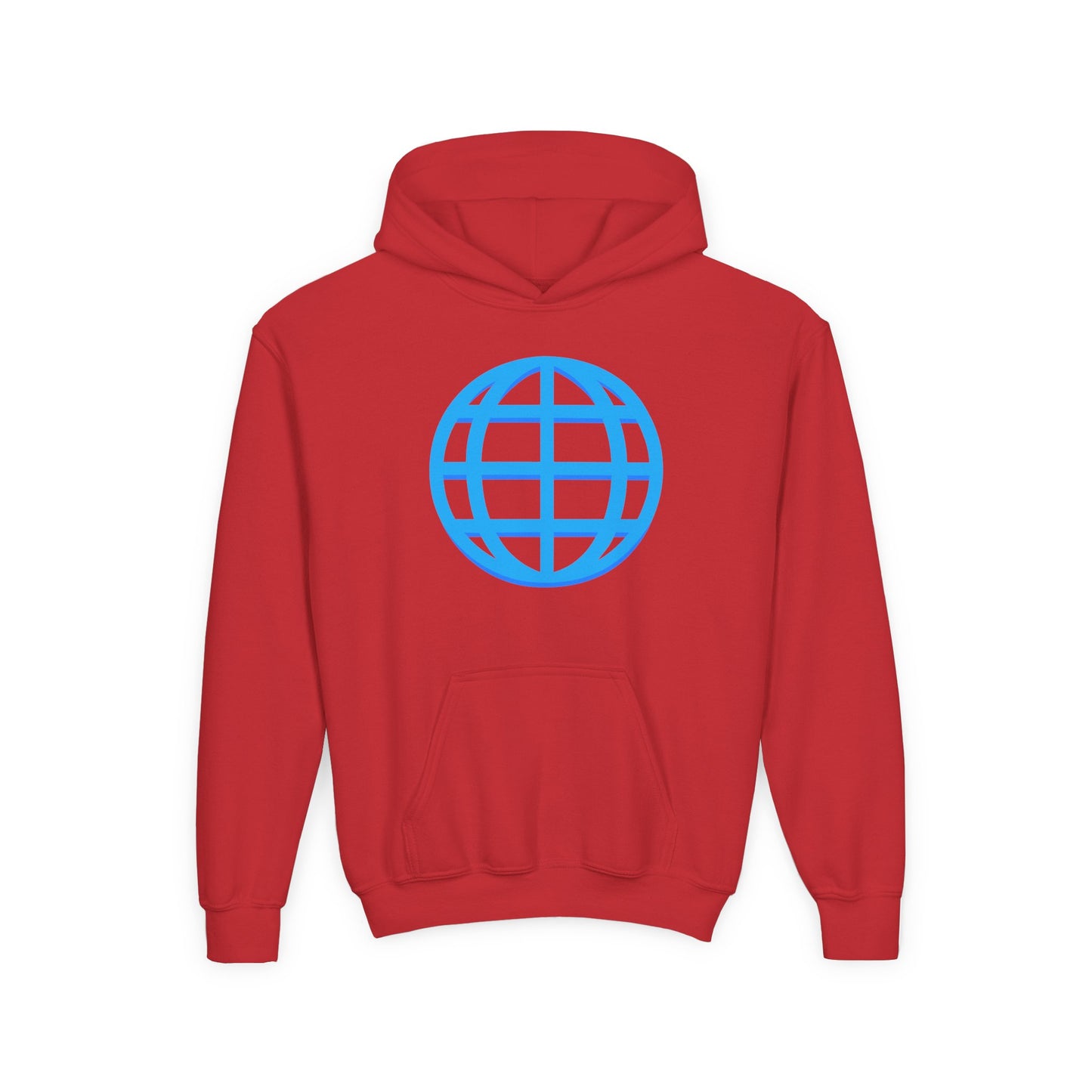 Youth Hoodie — Blue Globe Logo Kids Pullover
