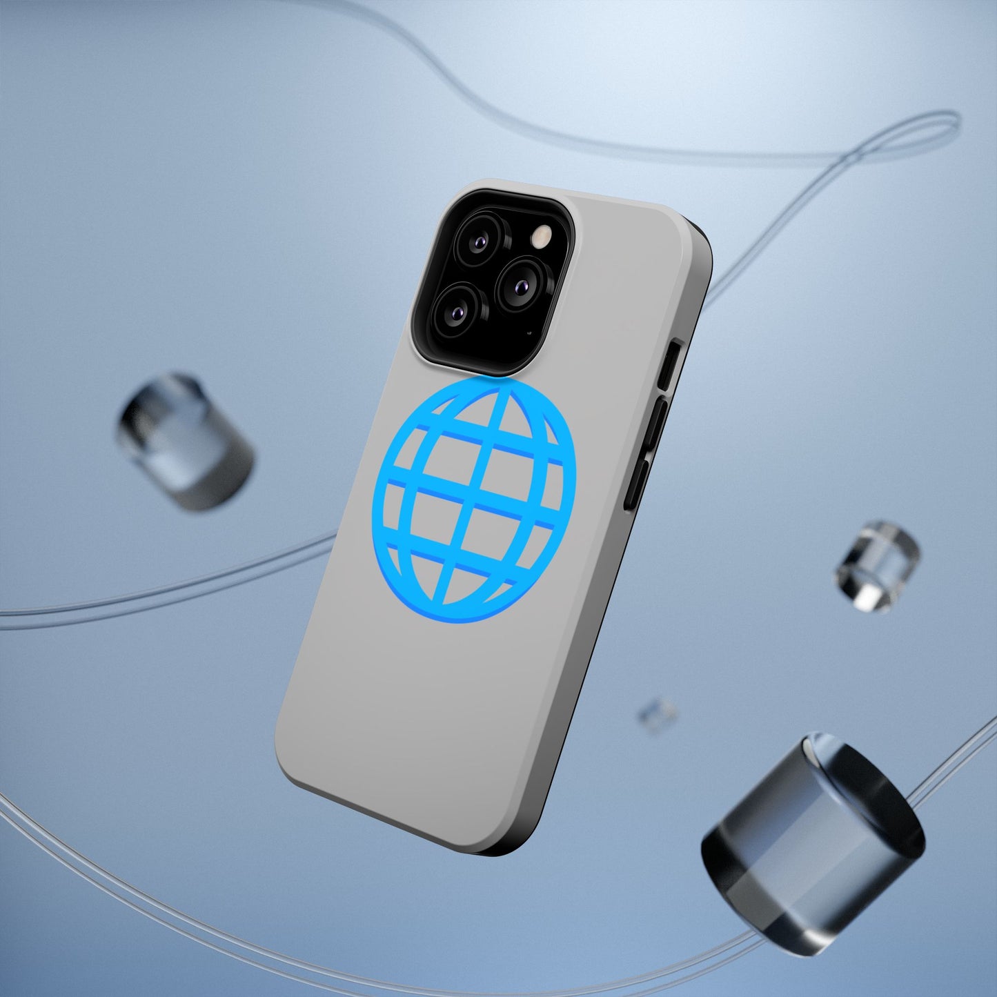Globe Icon Impact-Resistant Phone Case — Durable Protective Cover with Blue World Design