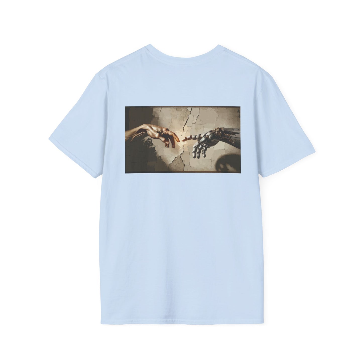 T-Shirt — Renaissance Hands Artwork Tee (Human and Robotic Touch)