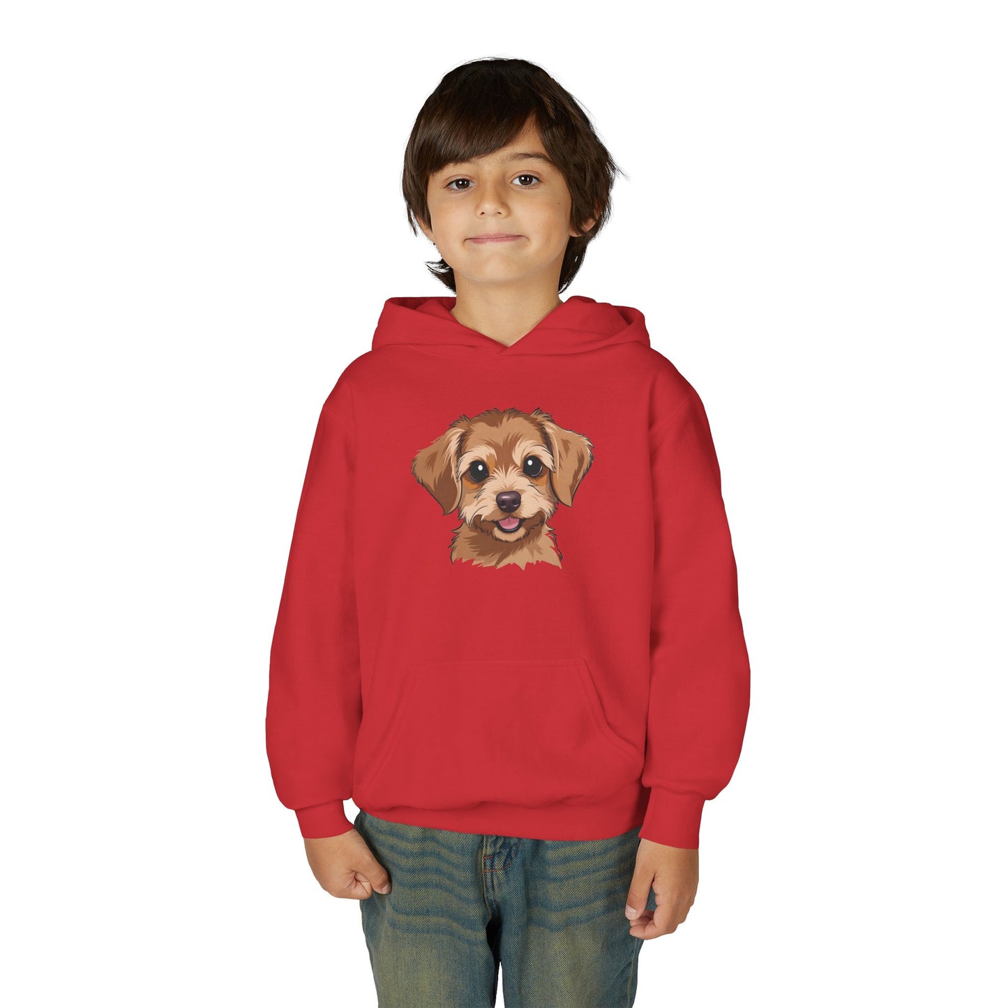 Youth Hoodie — Cute Smiling Puppy Face Kids Pullover
