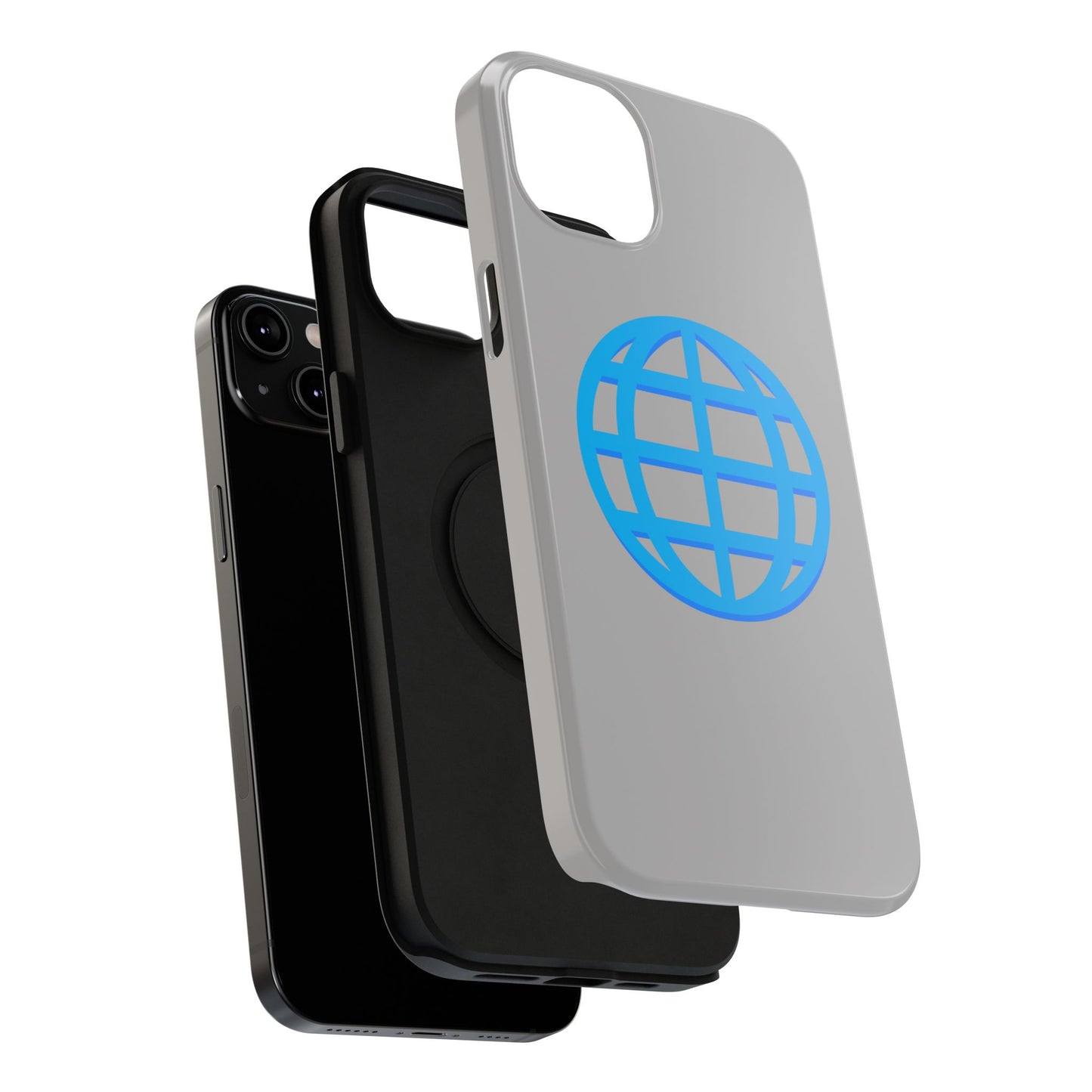 Globe Icon Impact-Resistant Phone Case — Durable Protective Cover with Blue World Design