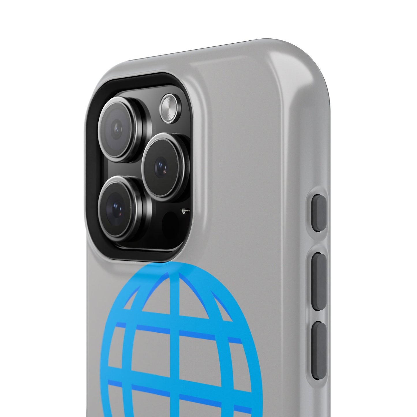 Globe Icon Impact-Resistant Phone Case — Durable Protective Cover with Blue World Design