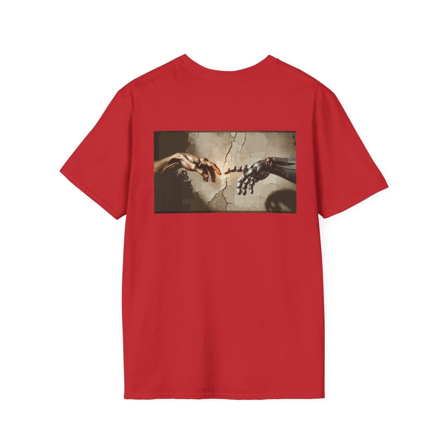 T-Shirt — Renaissance Hands Artwork Tee (Human and Robotic Touch)
