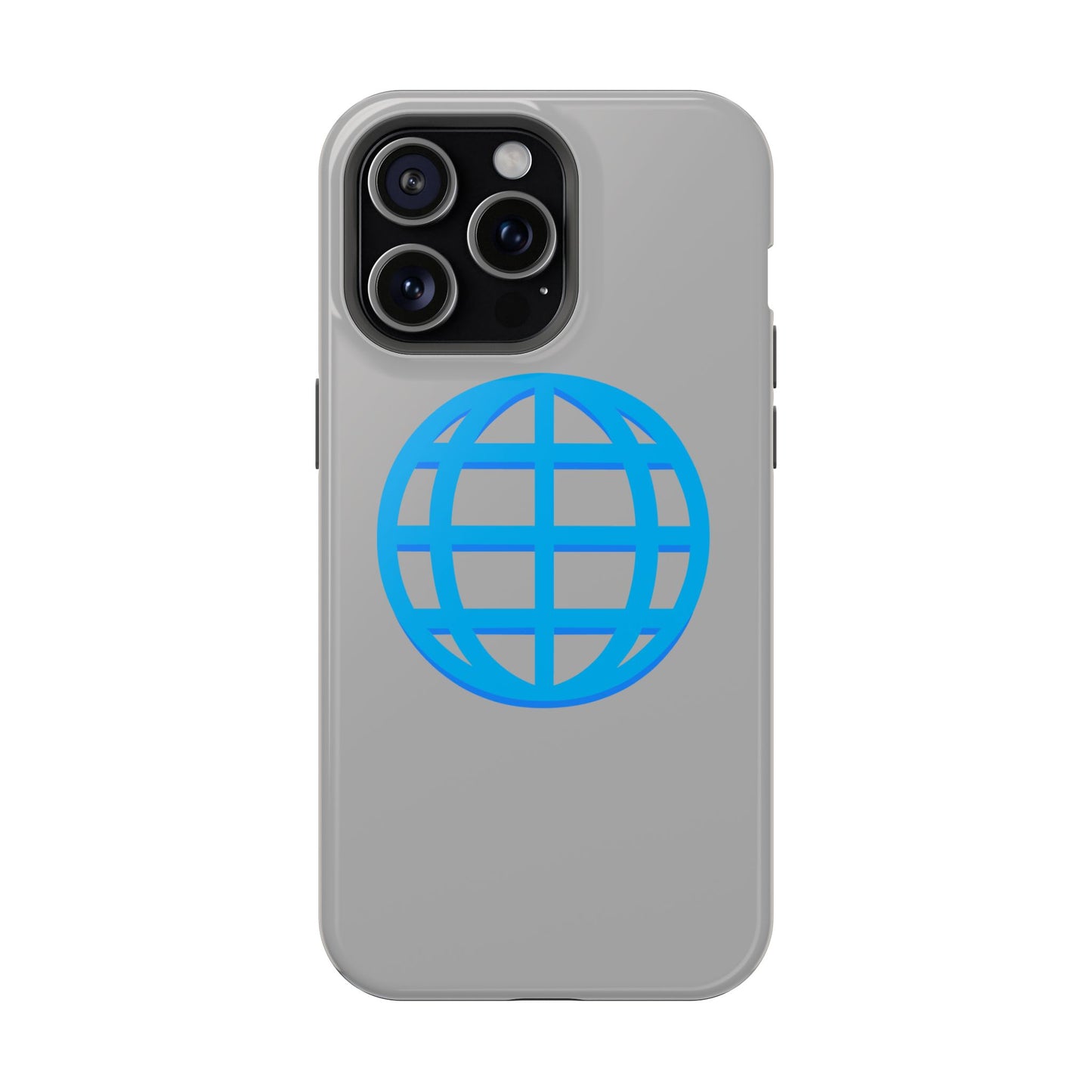 Globe Icon Impact-Resistant Phone Case — Durable Protective Cover with Blue World Design