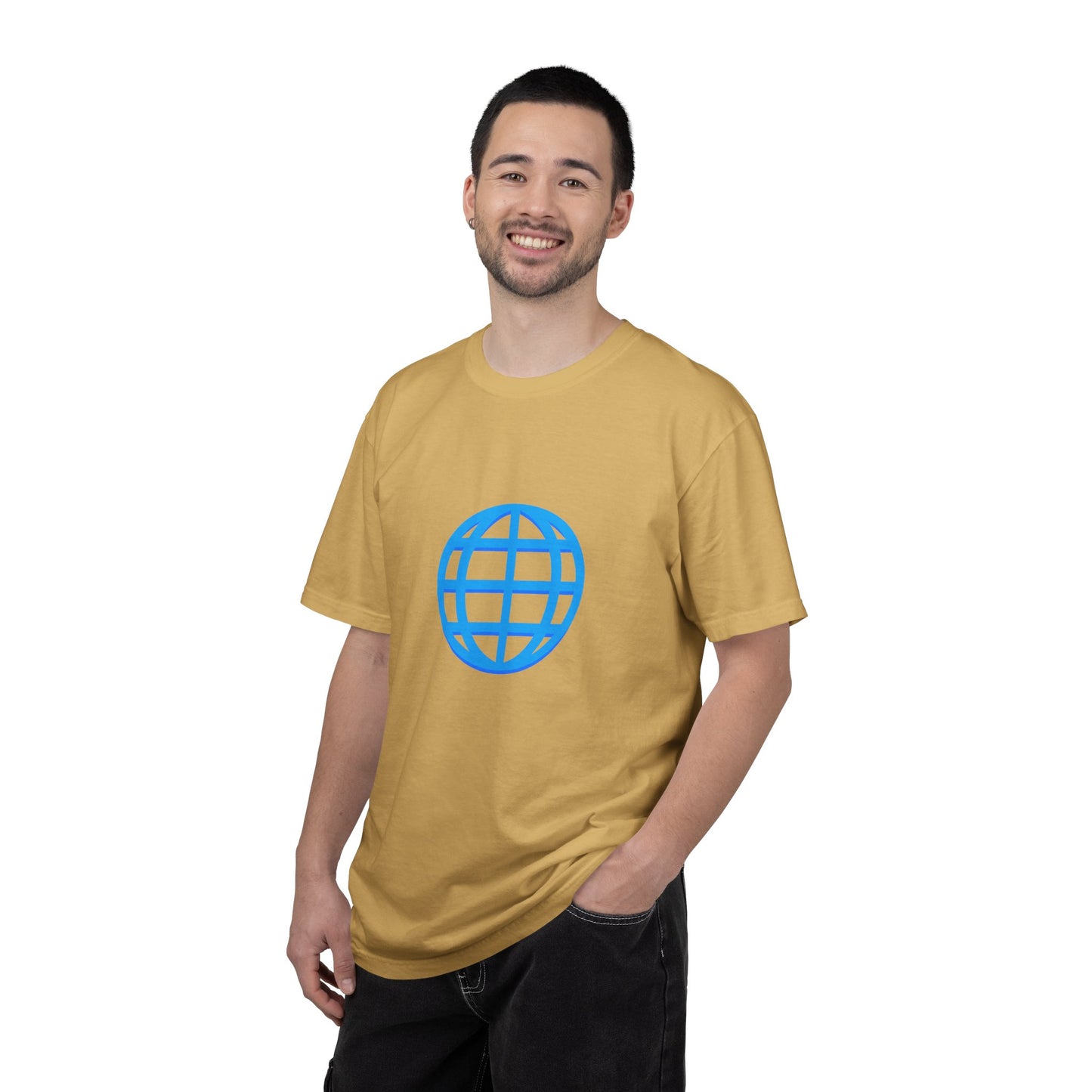 Blue Globe Icon T-Shirt | Minimal World Logo Tee