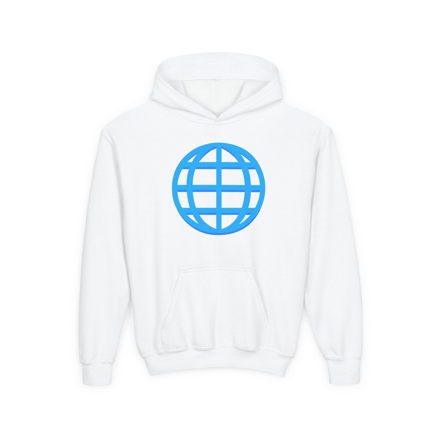 Youth Hoodie — Blue Globe Logo Kids Pullover