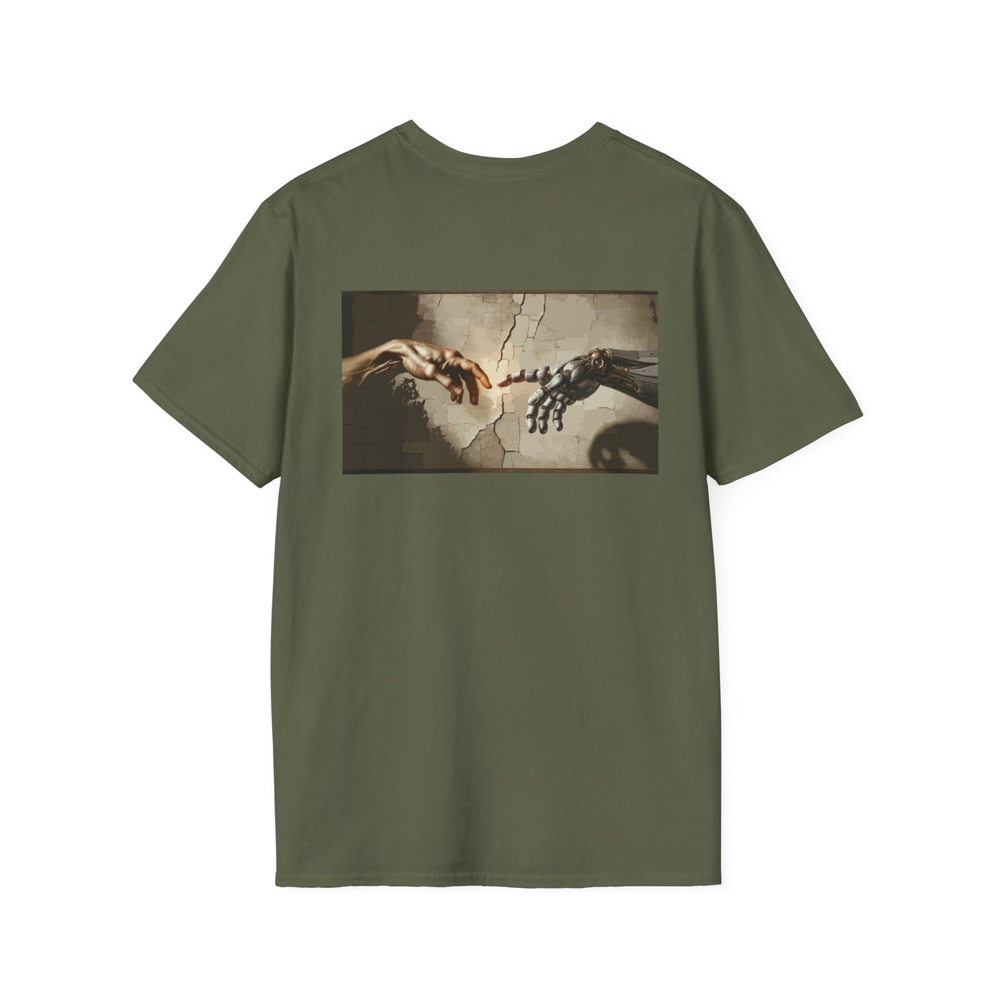 T-Shirt — Renaissance Hands Artwork Tee (Human and Robotic Touch)