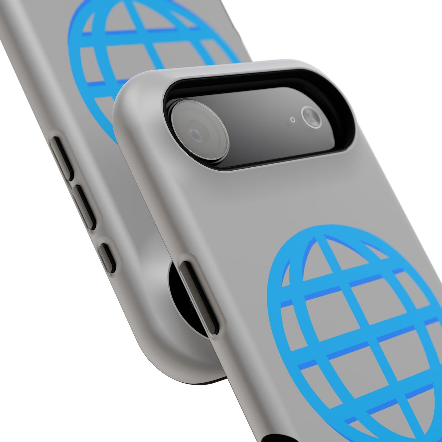 Globe Icon Impact-Resistant Phone Case — Durable Protective Cover with Blue World Design