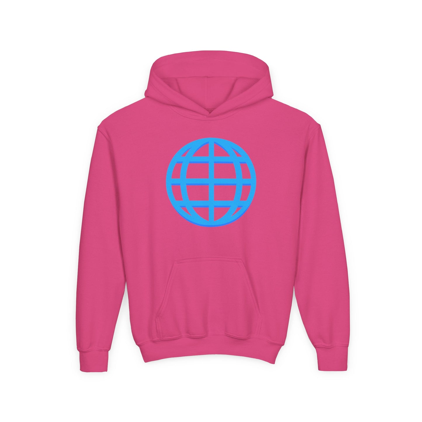 Youth Hoodie — Blue Globe Logo Kids Pullover