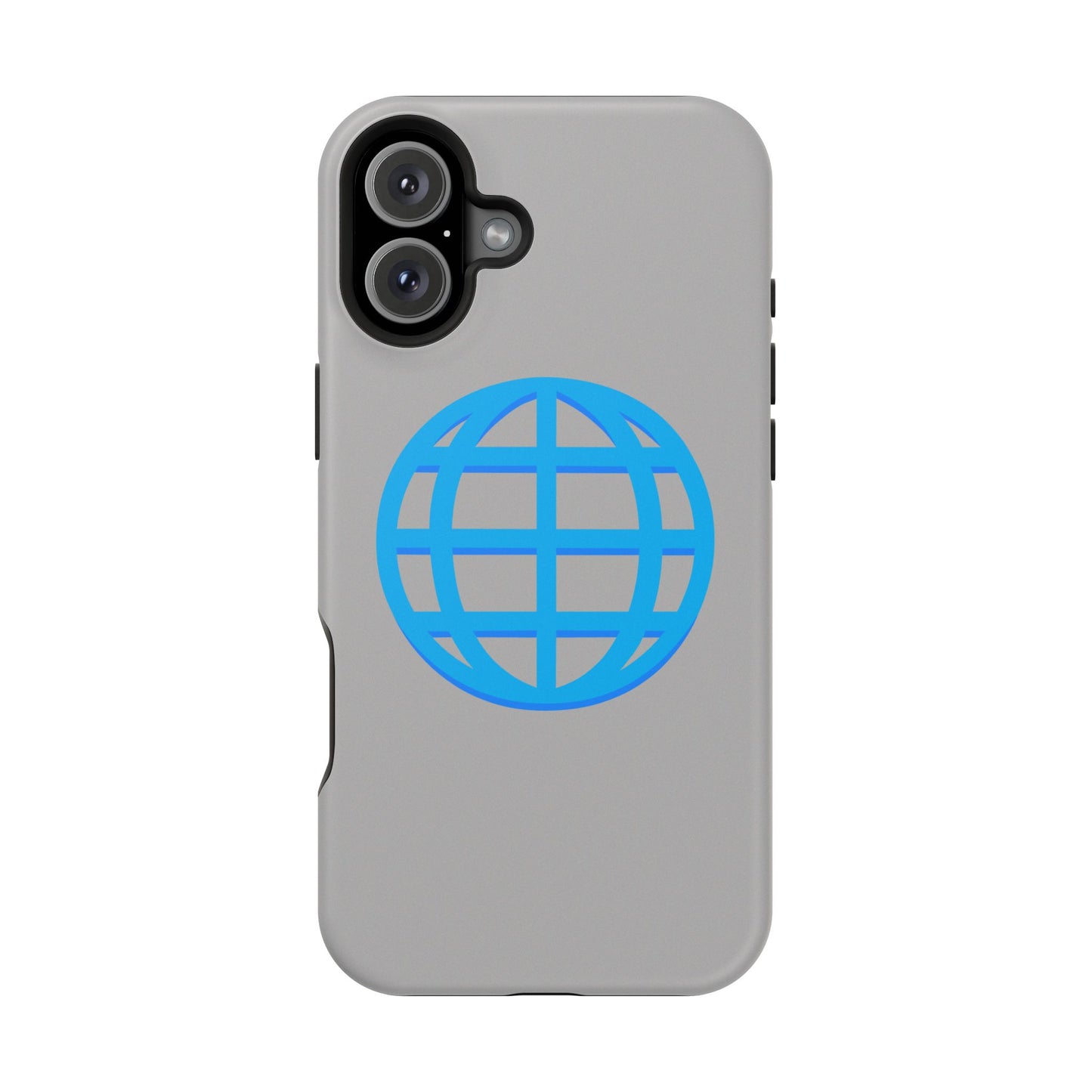 Globe Icon Impact-Resistant Phone Case — Durable Protective Cover with Blue World Design
