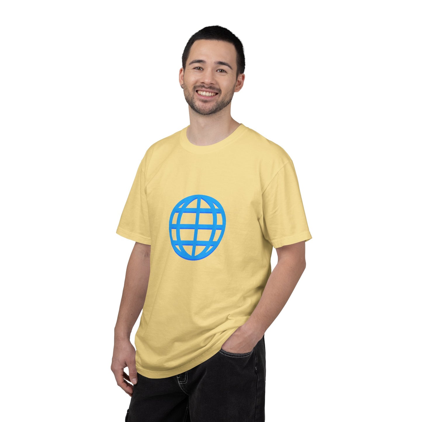 Blue Globe Icon T-Shirt | Minimal World Logo Tee