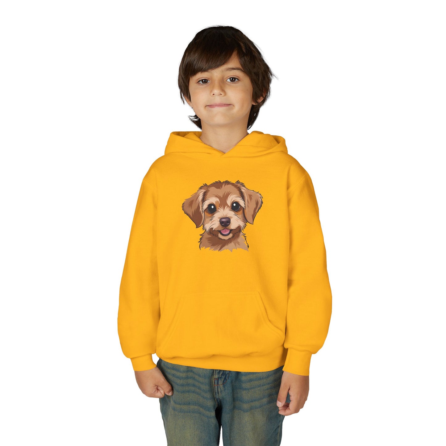 Youth Hoodie — Cute Smiling Puppy Face Kids Pullover