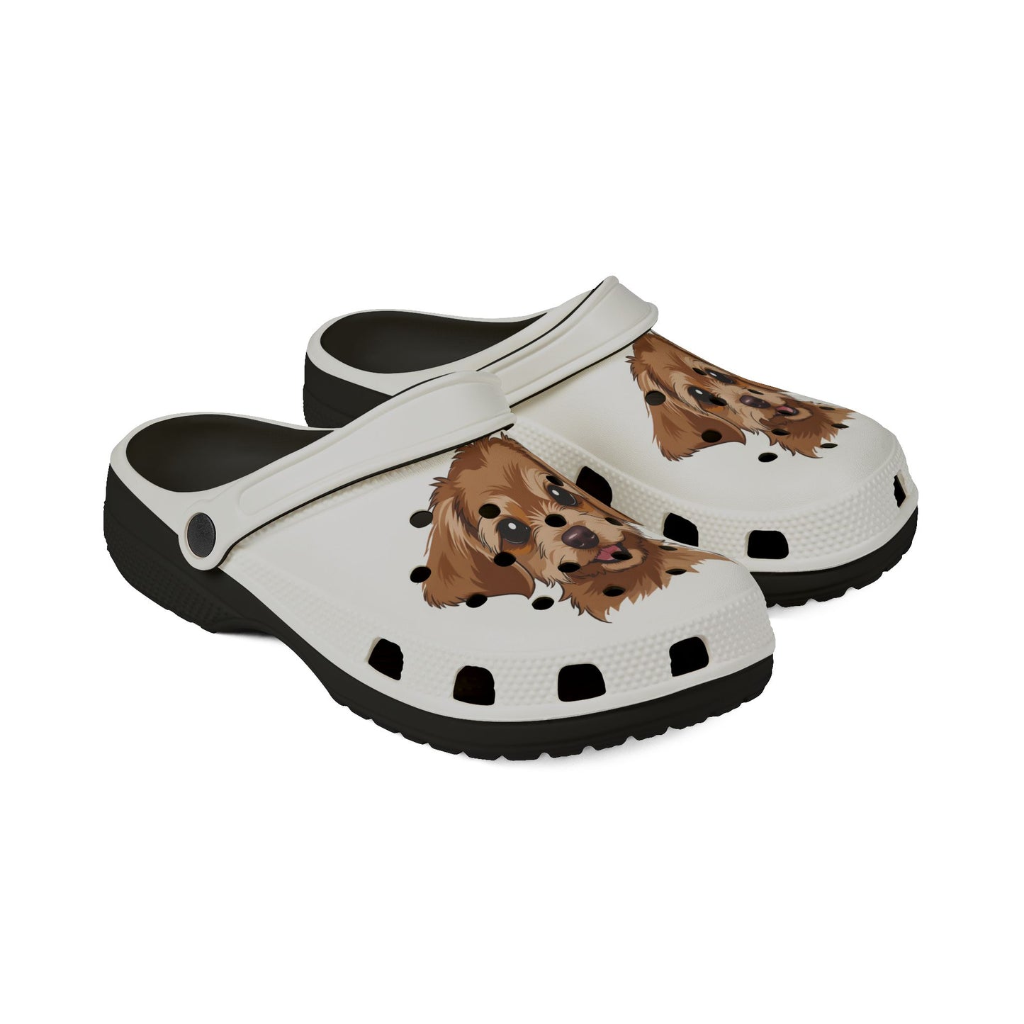 Cute Brown Puppy EVA Clogs — Dog Face Foam Garden Shoes