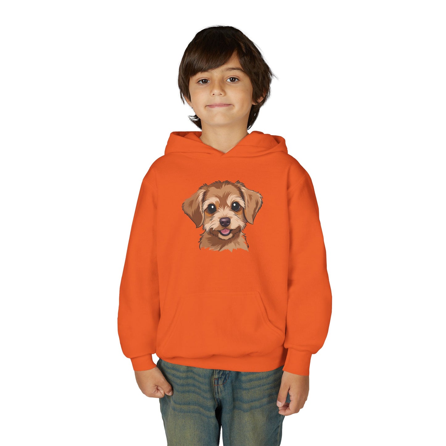 Youth Hoodie — Cute Smiling Puppy Face Kids Pullover