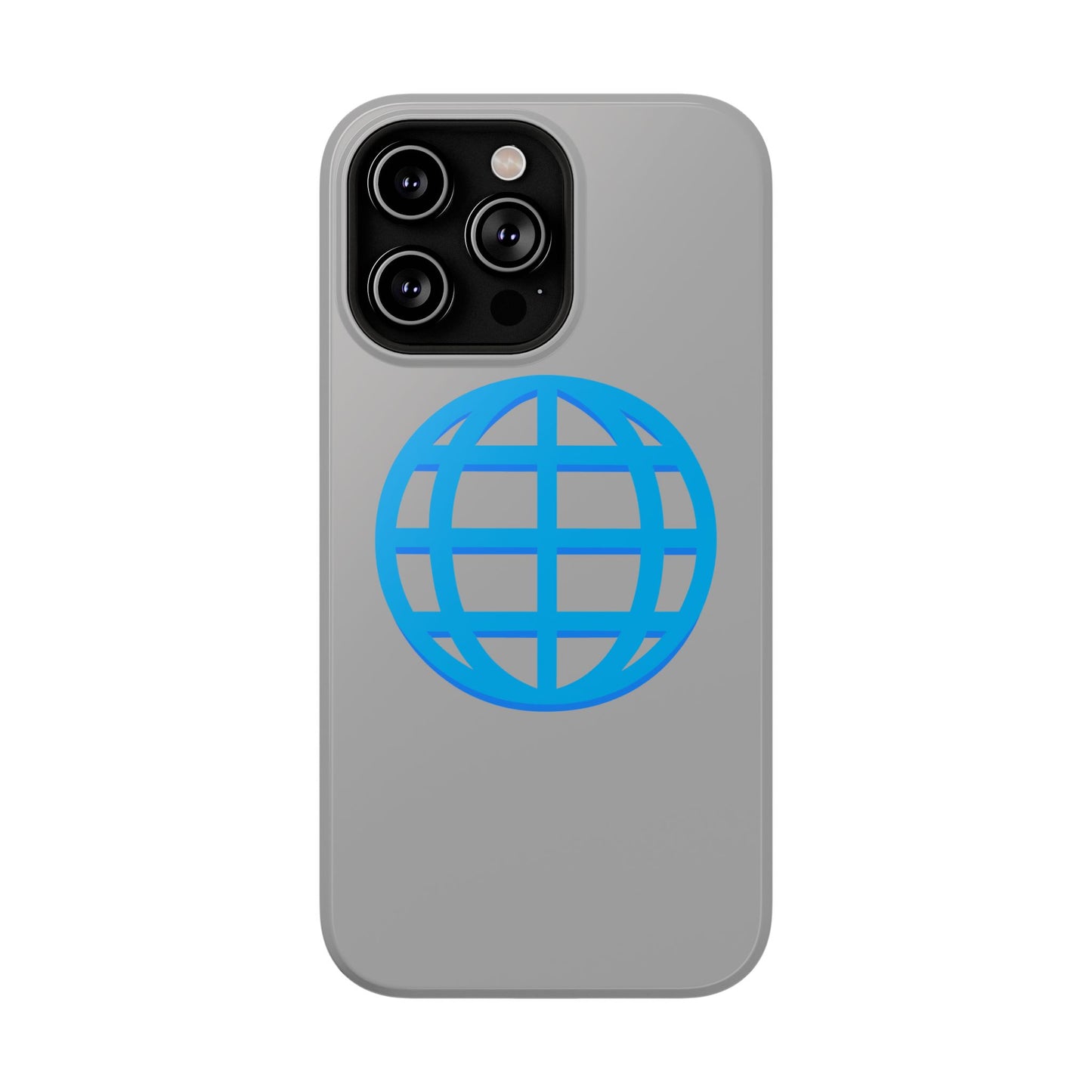 Globe Icon Impact-Resistant Phone Case — Durable Protective Cover with Blue World Design